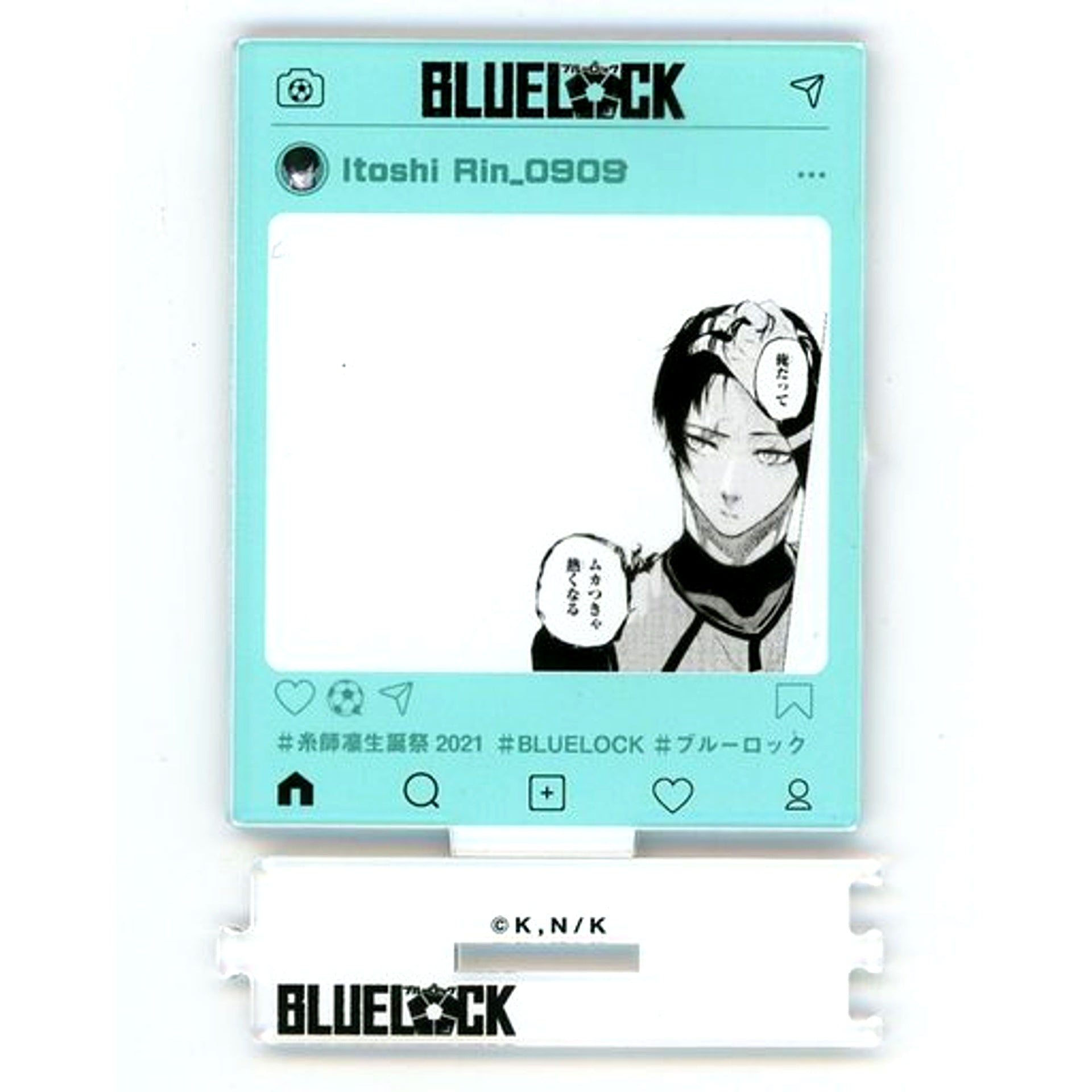 Rin Itoshi Birthday Acrylic Stand Blue Lock x PRINCESS CAFE [USED]