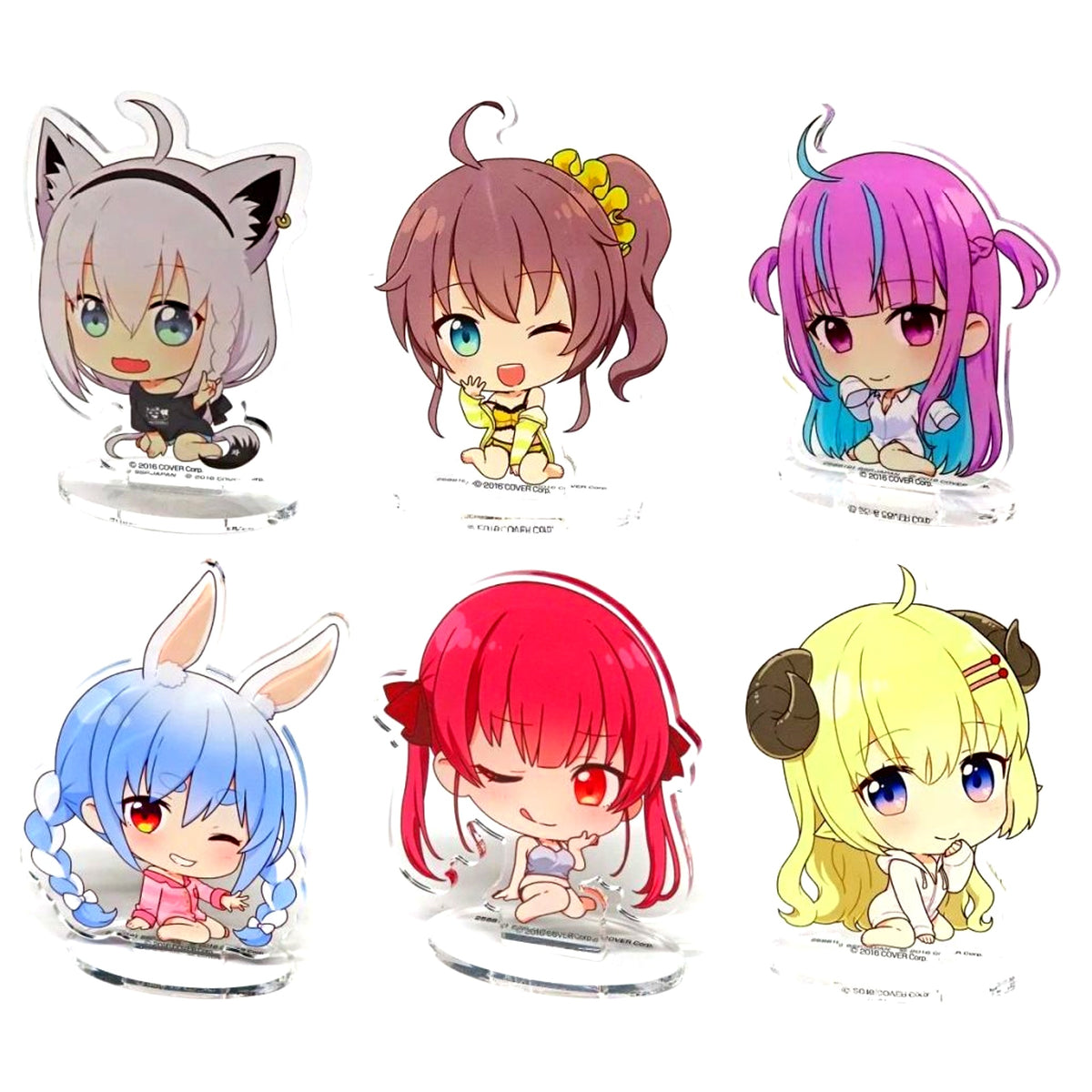 Set of 6 hololive IF petit -Relax time- Acrylic Plate with Stand Vol.1 Virtual YouTuber Hololive [USED]