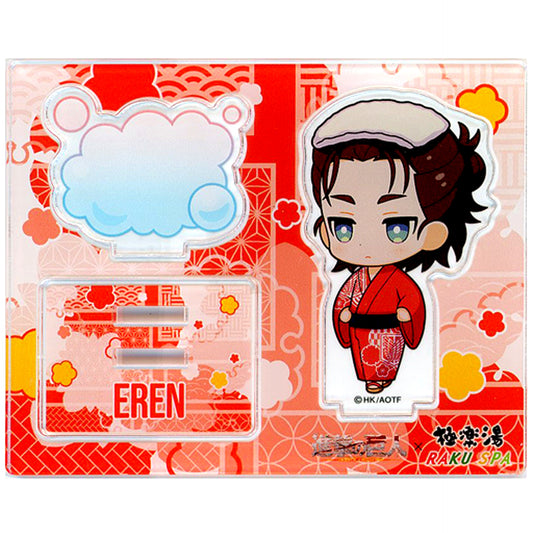 Eren Yeager Attack on Titan Gokurakuyu RAKU SPA Ofuro no Tami The SENTO Seazon 2 Acrylic Stand Mini Character [USED]