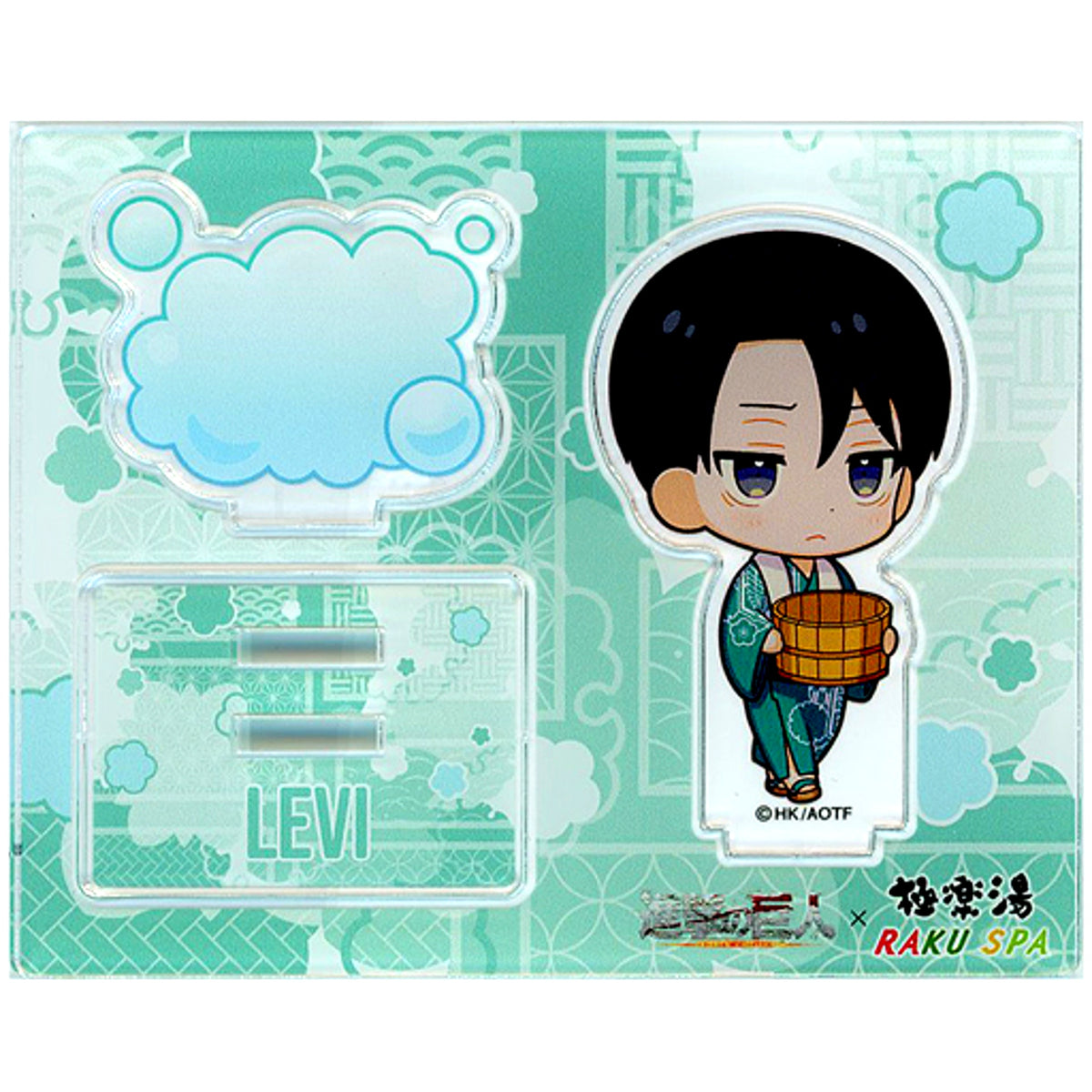 Levi Attack on Titan x Gokurakuyu RAKU SPA You Can't Win Unless You Rest More People of the Bath The SENTO Season 2 Mini Character Acrylic Stand [USED]