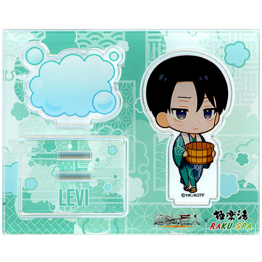 Levi Attack on Titan x Gokurakuyu RAKU SPA You Can't Win Unless You Rest More People of the Bath The SENTO Season 2 Mini Character Acrylic Stand [USED]