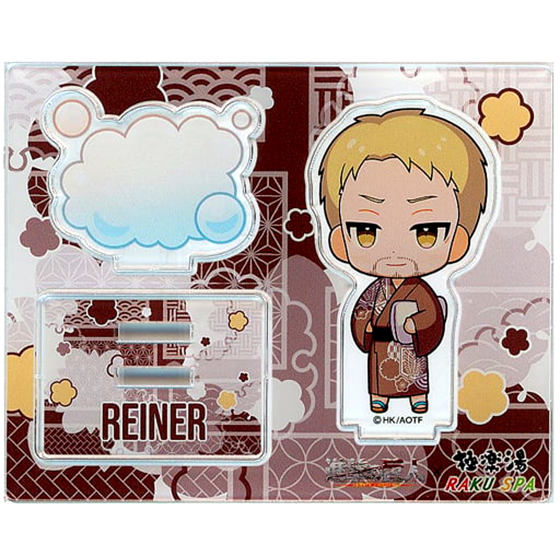 Reiner Braun Attack on Titan x Gokurakuyu RAKU SPA You Can't Win Unless You Rest More People of the Bath The SENTO Season 2 Mini Character Acrylic Stand [USED]