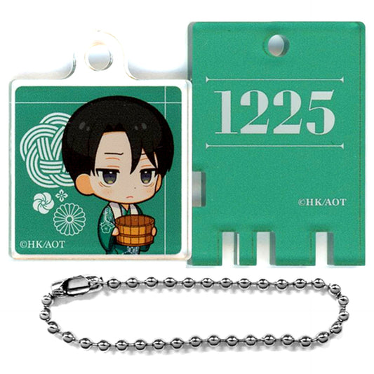 Levi Attack on Titan x Gokurakuyu RAKU SPA People of the Bath The SENTO Season 2 Bathhouse Lock Style Keychain [USED]