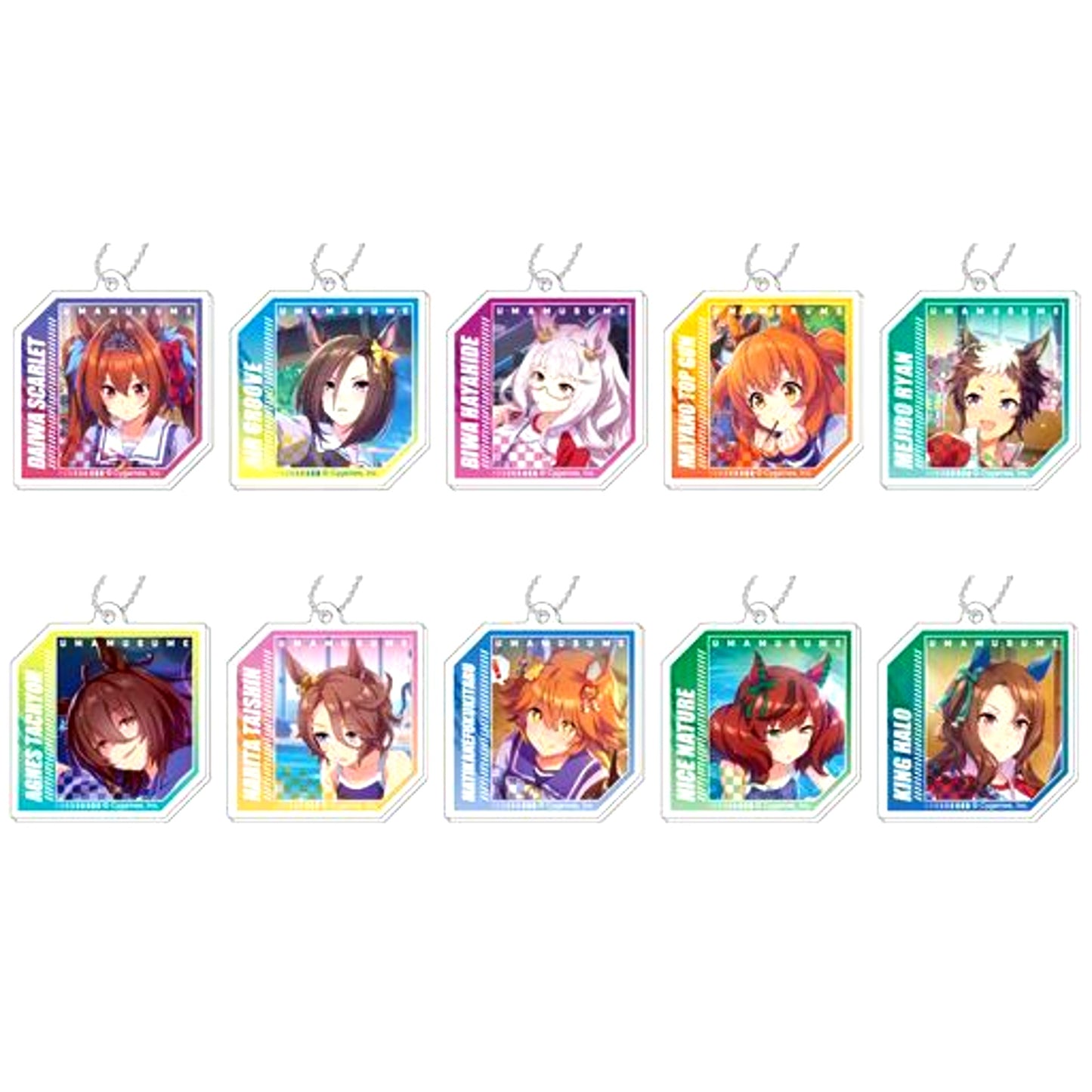 Set of 10 Umamusume Pretty Derby Deco Fure Acrylic Keychain [USED]
