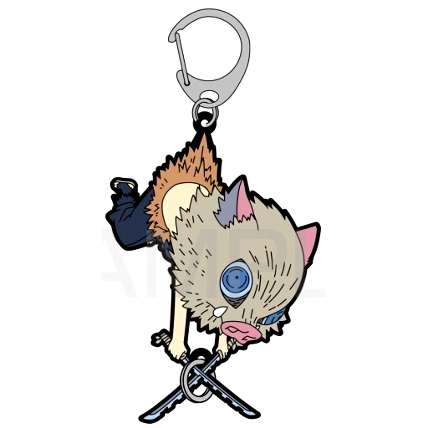 Inosuke Hashibira Demon Slayer Hataraku Tsumamare Keychain [USED]