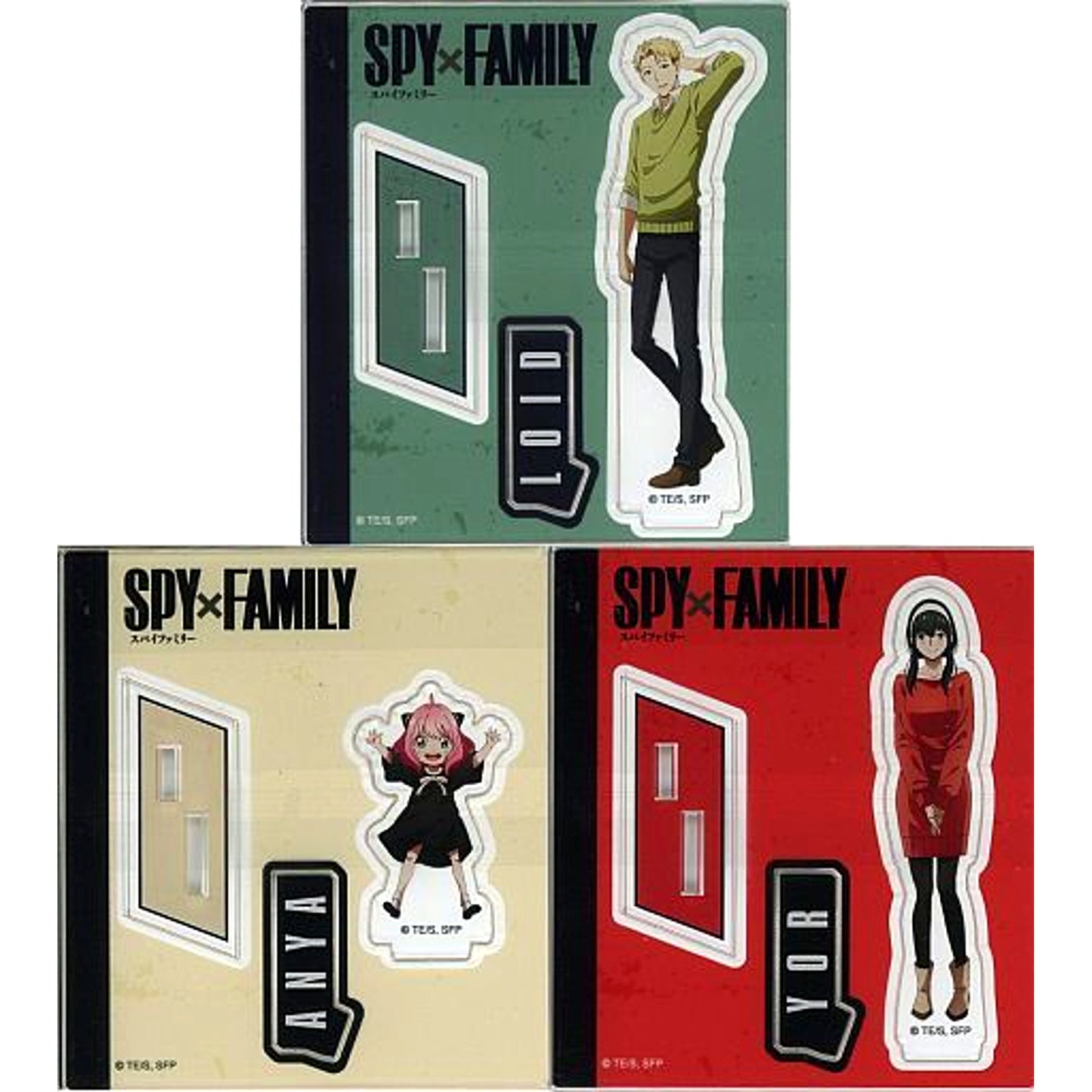 Set of 3 Loid & Yor & Anya Forger SPY x FAMILY Acrylic Stand JF2022 Ver. [USED]