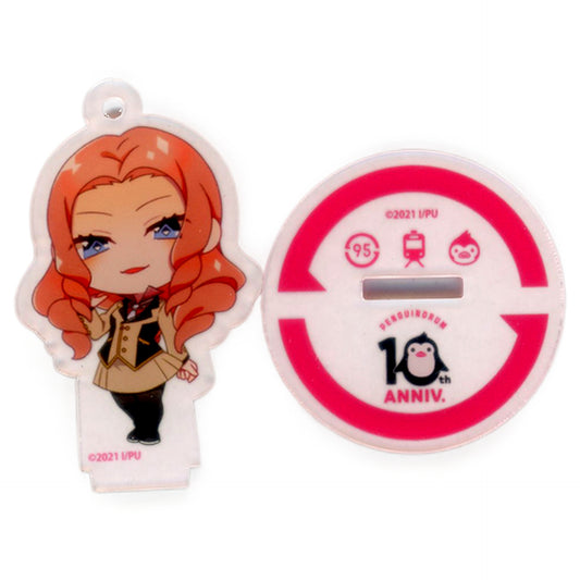 Natsume Masako Penguindrum Random Acrylic Stand Keychain 10th Anniversary Collaboration Cafe Powered By Animax Cafe+ Limited [USED]