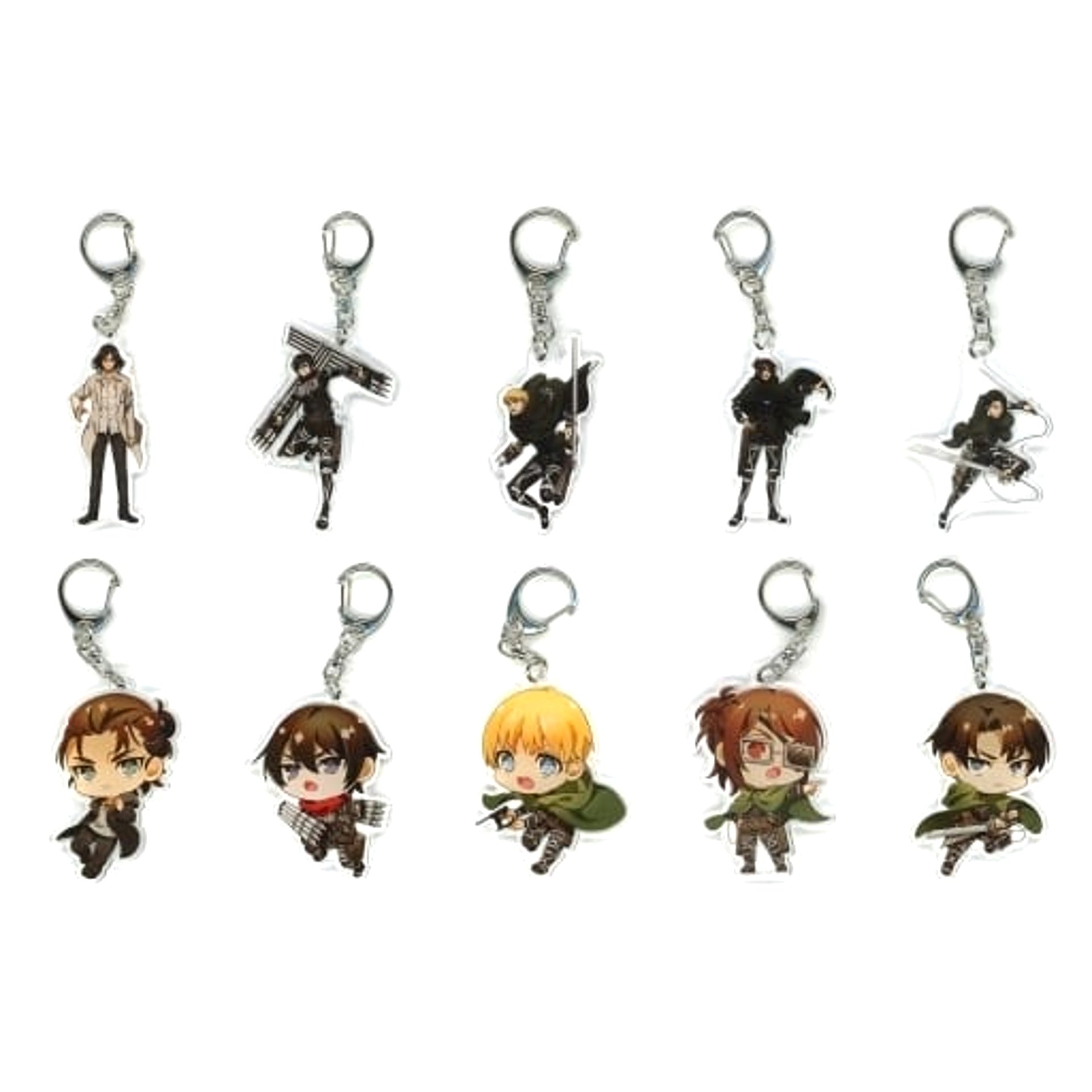 Attack on Titan Mikasa Ackerman & Others Acrylic Keychain Newdays Limited All 10 Types Set Keychains [USED]