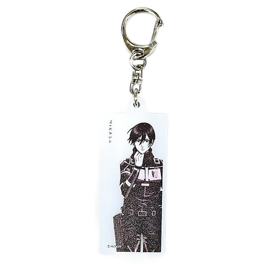 Attack on Titan The Final Season Mikasa Ackerman White Acrylic Keychain Vol.1 Mappa Tsutaya Attack on Titan The Final Season Original Art Book Release Commemoration Pop Up Shop Vol.1 Limited Keychains [USED]