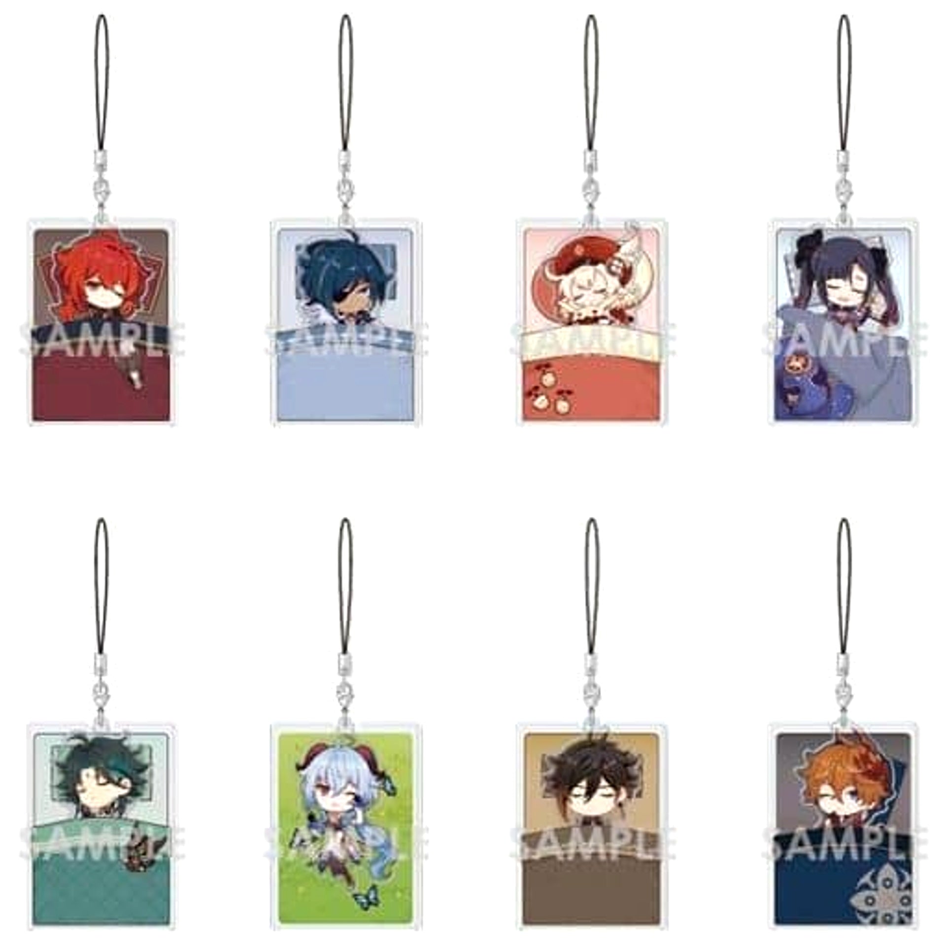 Genshin Diluc & Others All 8 Types Set Good Night Acrylic Strap Acrylic Item [USED]