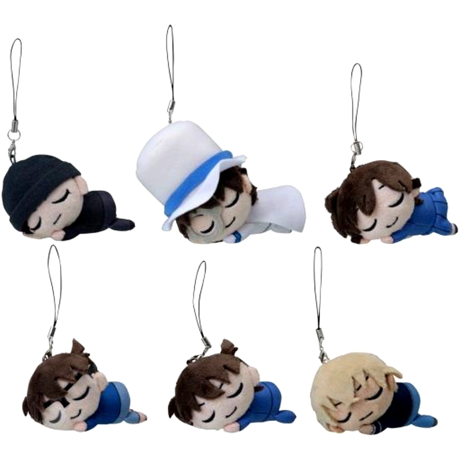 Set of 6 Detective Conan Oyasumi Plush Puchi [USED]