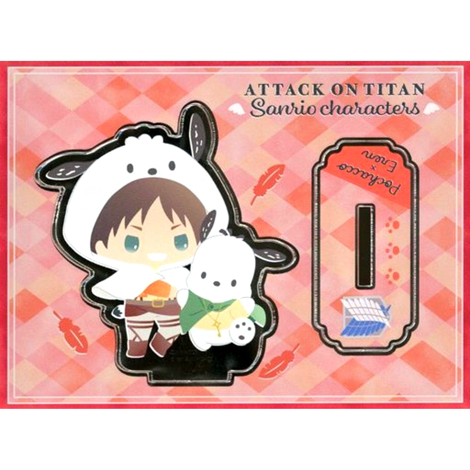 Eren Yeager Pochacco Attack on Titan Sanrio Characters Acrylic Stand Wings of Friendship [USED]