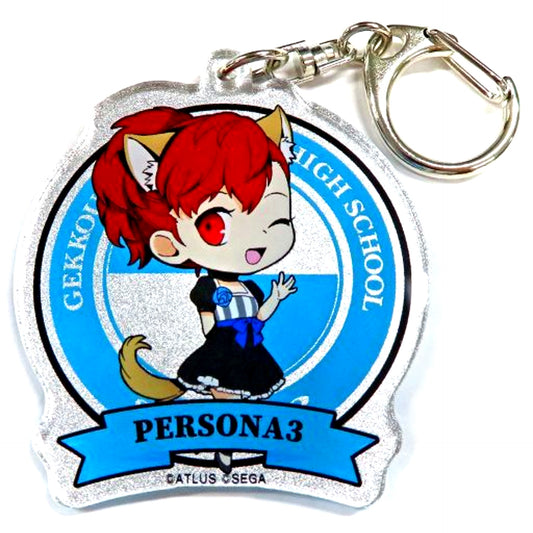 Female Protagonist Persona 3 Portable Persona 25th Anniversary in Namjatown Rally Game Find Morgana Participation Prize Emblem Acrylic Keychain [USED]