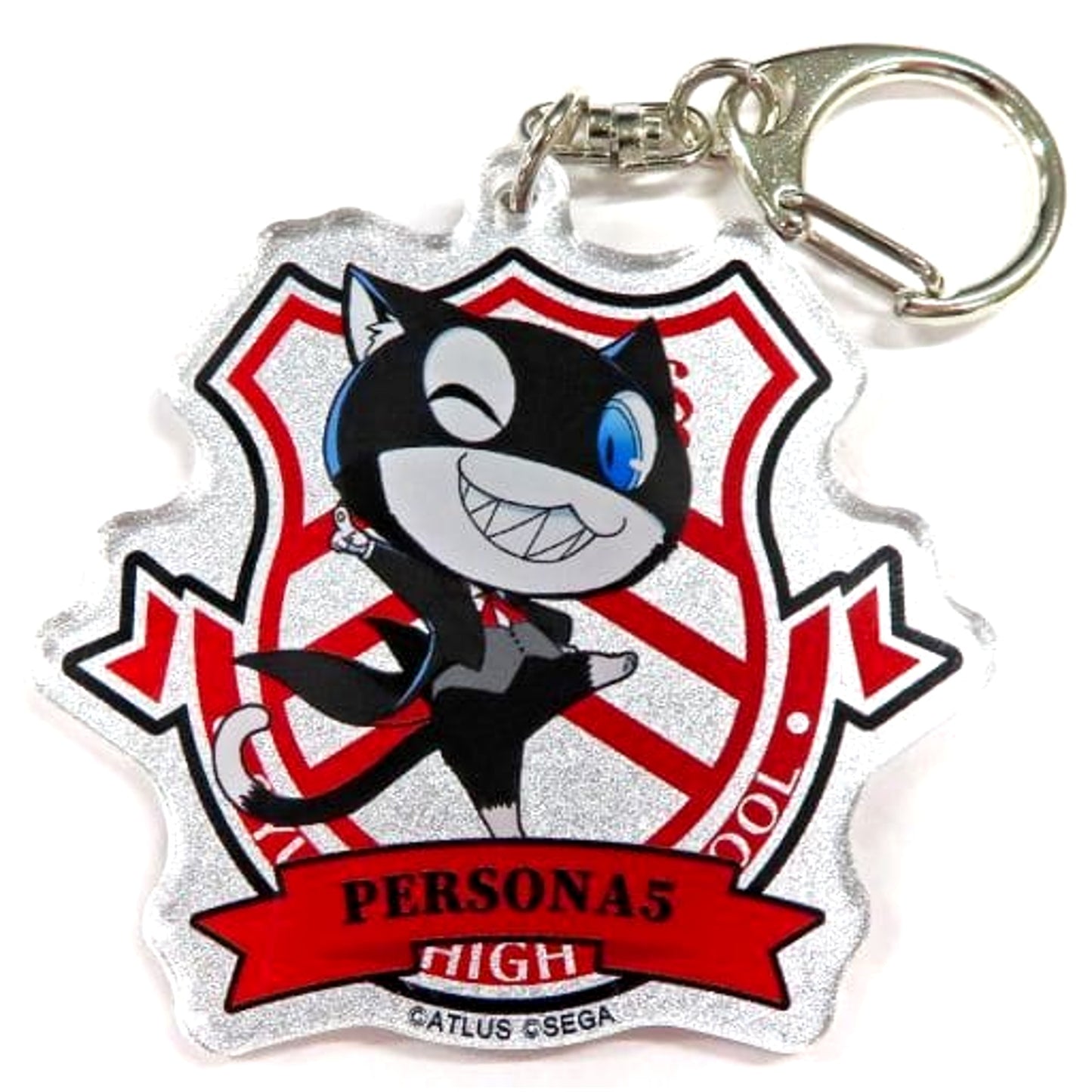 Persona Morgana Emblem-Shaped Acrylic Keychain Persona 25th Anniversary in Namjatown Exclusive Rally Game: Find Morgana! Participation Prize Keychains [USED]