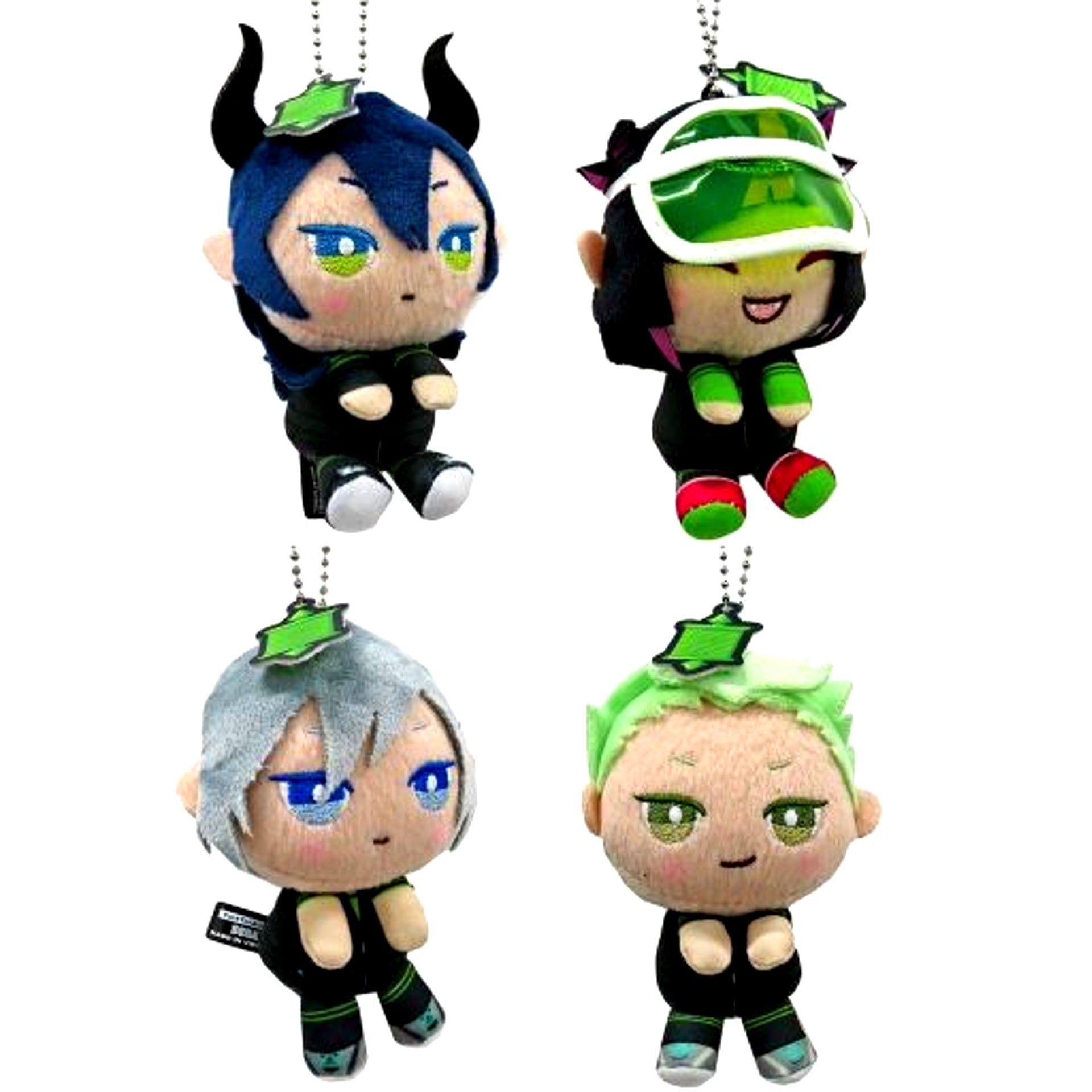 Set of 4 Disney Twisted-Wonderland & you More Plus Gym Clothes Keychain Mascot Diasomnia Dormitory [USED]