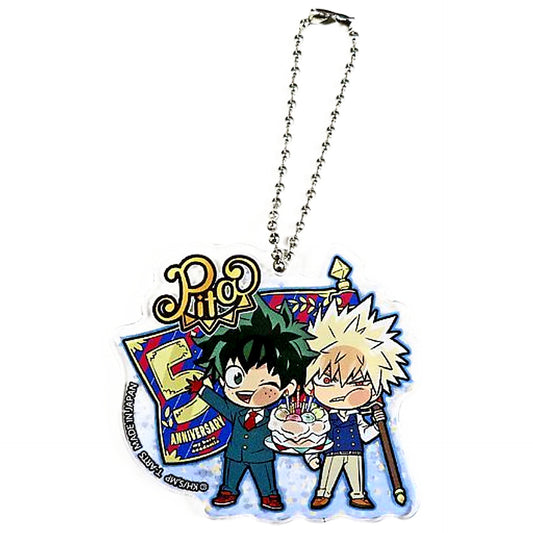 Izuku Midoriya Katsuki Bakugo My Hero Academia Pita! Deformed 5th Anniversary Acrylic Keychain animate Limited Box Purchase Privilege Key Chain [USED]
