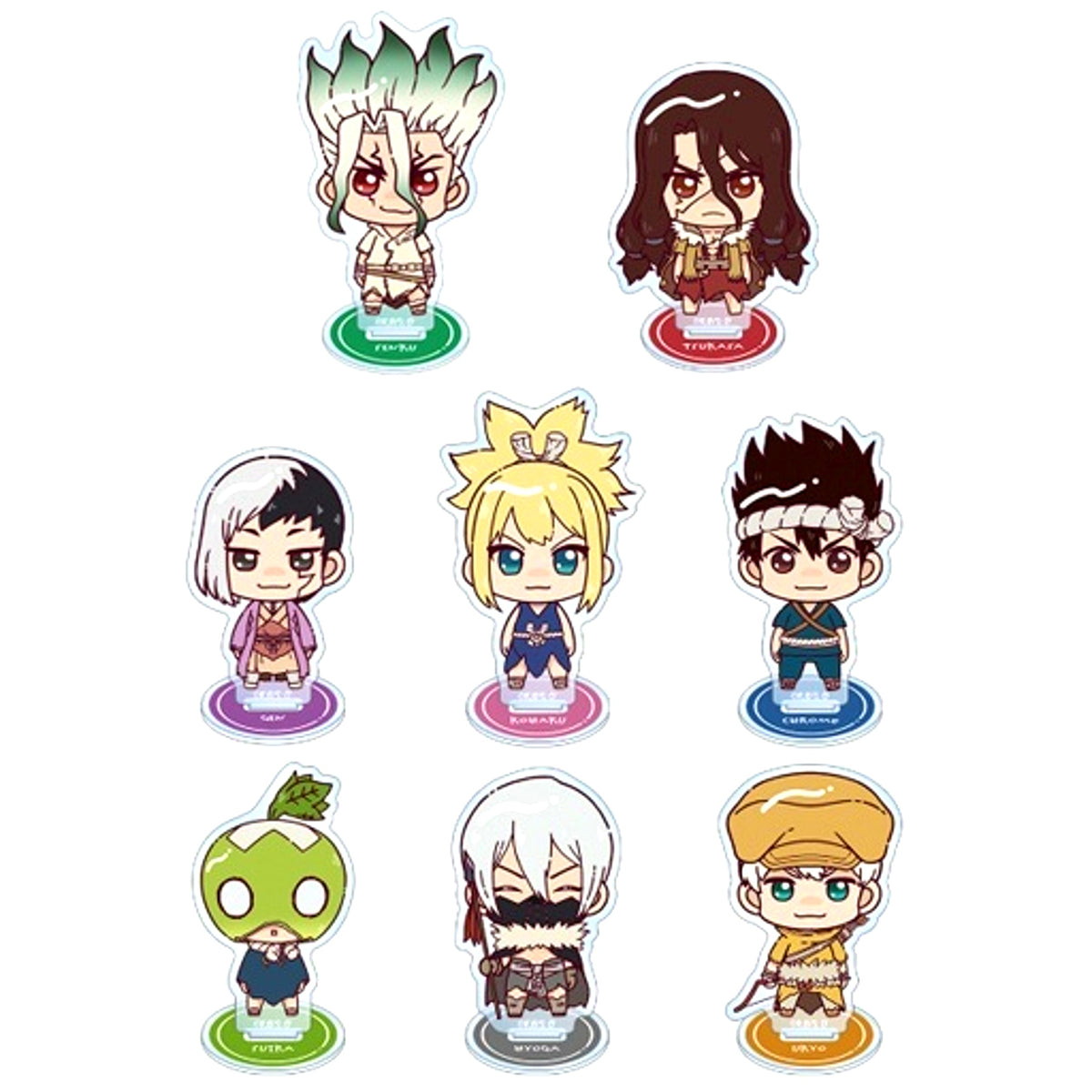 Set of 8 Dr. STONE Trading Chokonto! Acrylic Stand [USED]