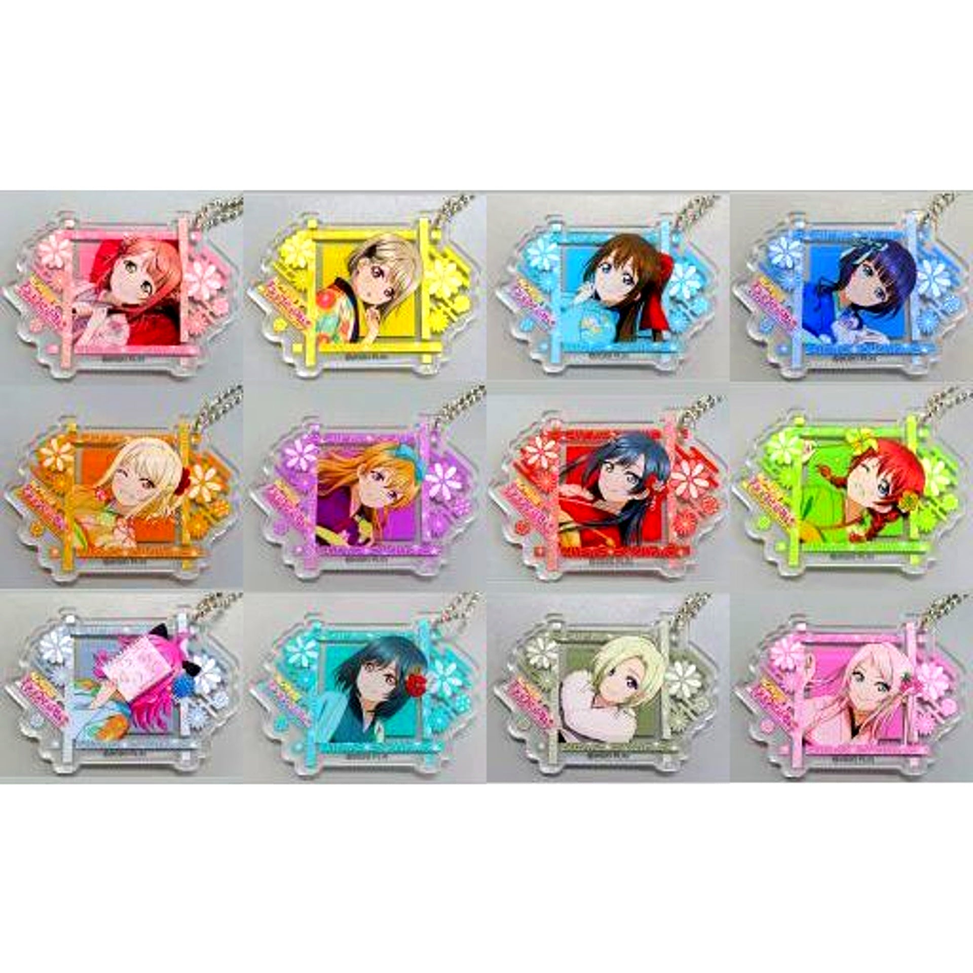 Set of 12 Love Live! School Idol Festival ALL STARS in Marui Illustration Acrylic Keychain Collection Nijigasaki High School Idol Club [USED]