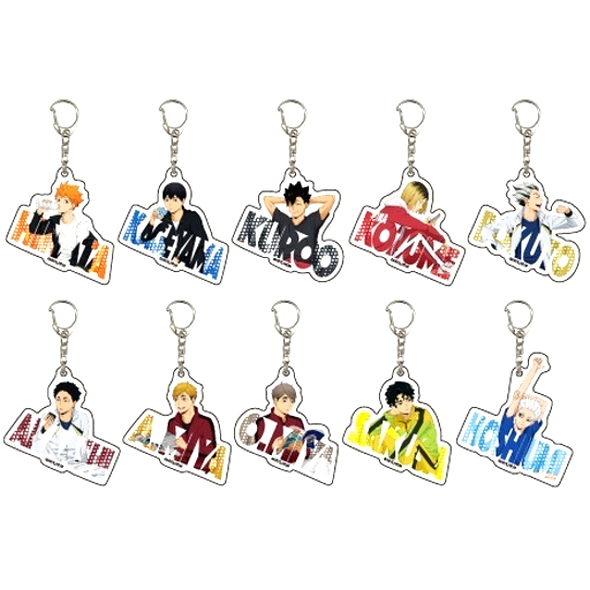 Set of 10 Haikyu!! POP UP STORE in A3STORE Acrylic Keychain 05 Relax Ver. [USED]