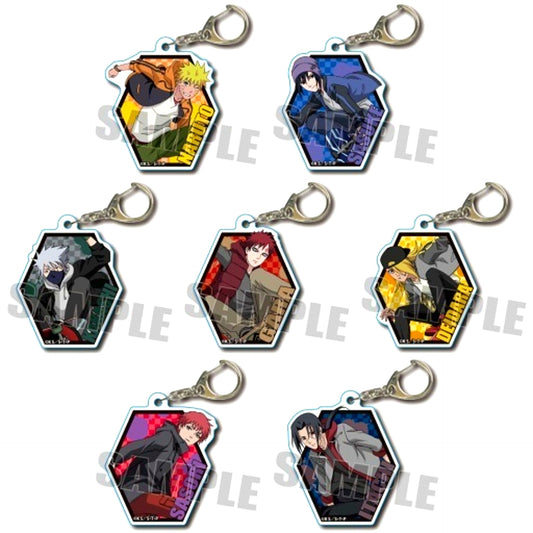 Set of 7 Naruto Shippuden Trading Acrylic Keychain Skater ver. [USED]