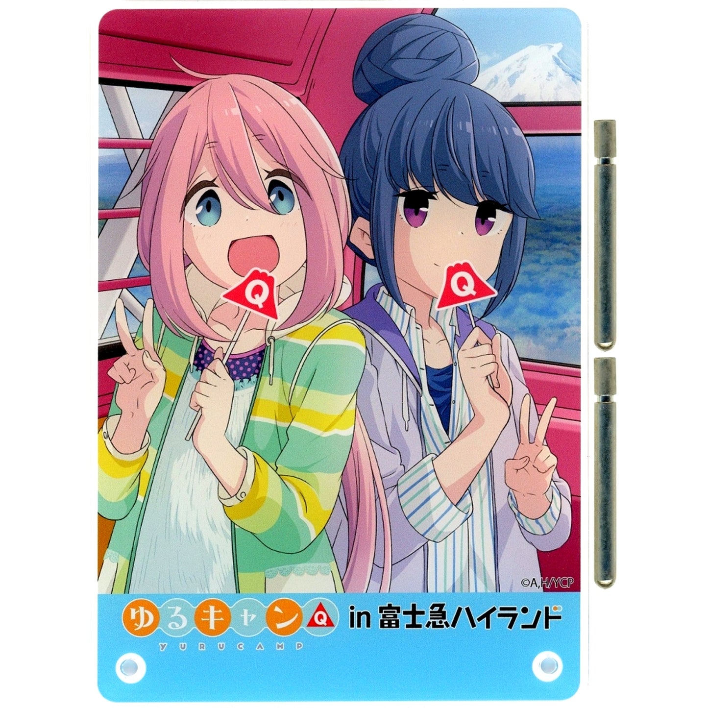 Nadeshiko Kagamihara and Rin Shima Yuru Camp Acrylic Stand A5 in Fuji-Q Highland Episode 229 Fujisan to Zekkyou to Zekkei [USED]