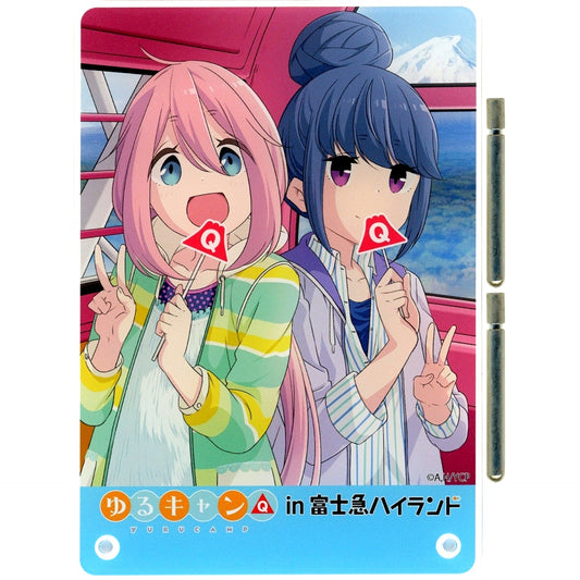 Nadeshiko Kagamihara and Rin Shima Yuru Camp Acrylic Stand A5 in Fuji-Q Highland Episode 229 Fujisan to Zekkyou to Zekkei [USED]