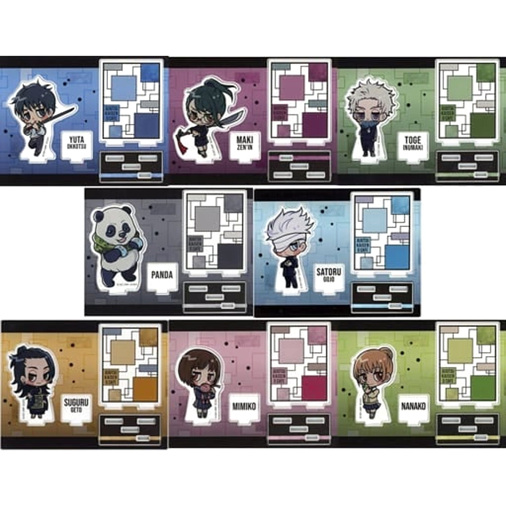Jujutsu Kaisen 0 Yuta Okkotsu & Others All 8 Types Set Mini Chara Acrylic Stand Jujutsu Kaisen 0 Cafe Exclusive Acrylic Stands [USED]