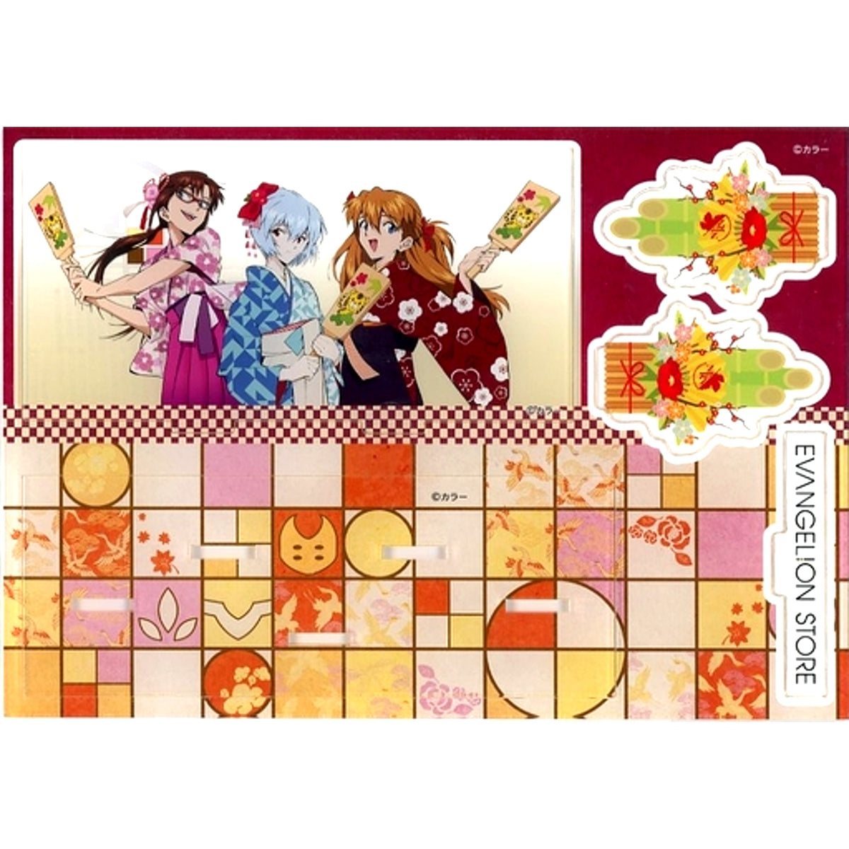Rei & Asuka & Mari Tiger 2022 Year of the Tiger Illustration Acrylic Stand Rebuild of Evangelion Store Tokyo-01 Goods [USED]