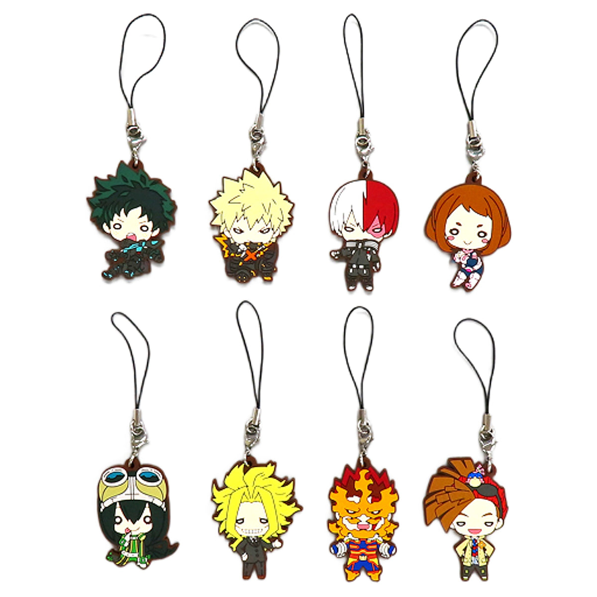 My Hero Academia: World Heroes' Mission Izuku Midoriya & Others Nitotan Rubber Mascot All 8 Types Set Mascot [USED]