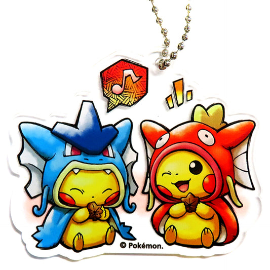Pikachu C Pretend Magikarp and Pretend Gyarados Musical Note Acrylic Keychain Collection Pretend Magikarp and Pretend Gyarados Pikachu Pokemon [USED]