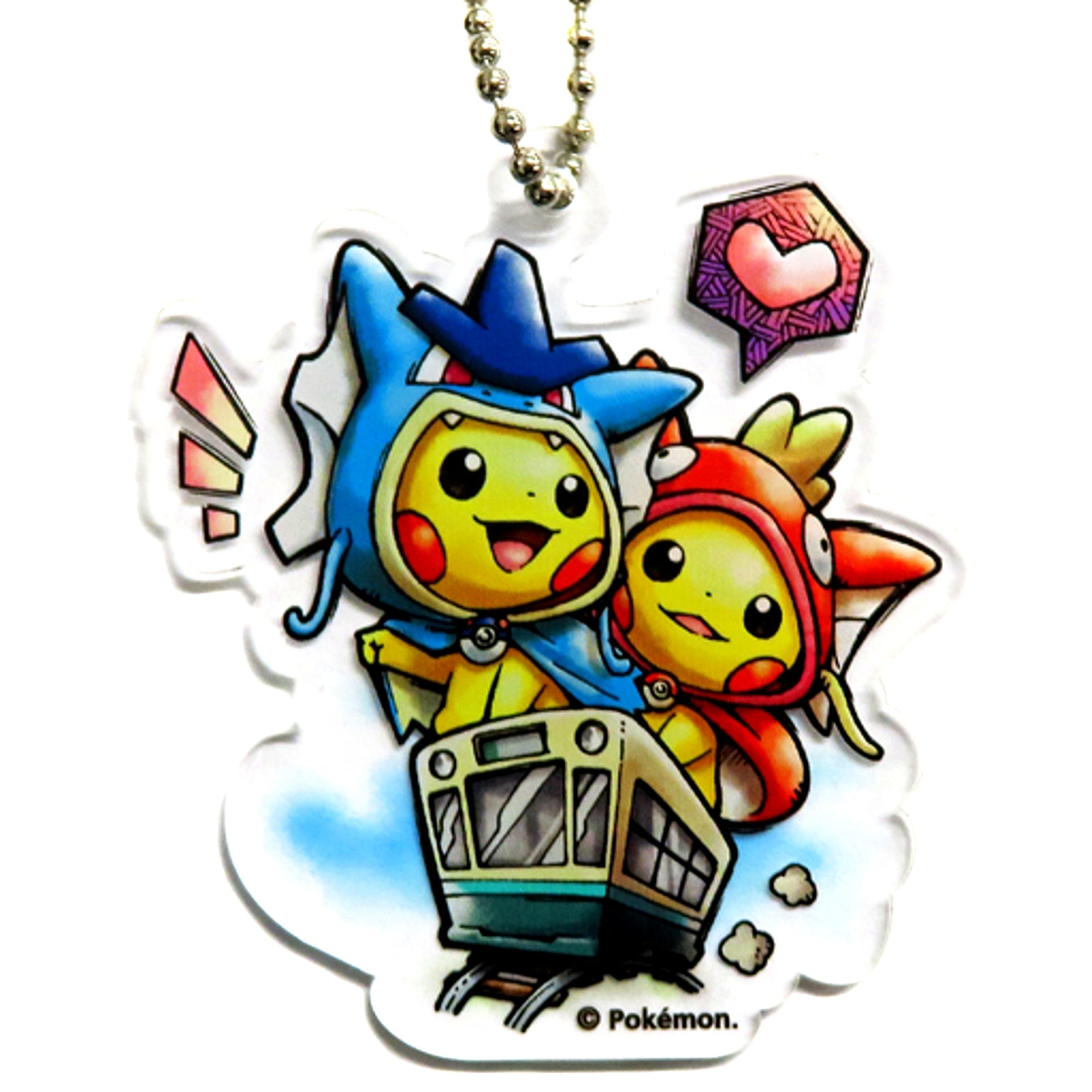 F. Pikachu Magikarp & Gyarados Poncho Train Pokemon Acrylic Keychain Collection [USED]