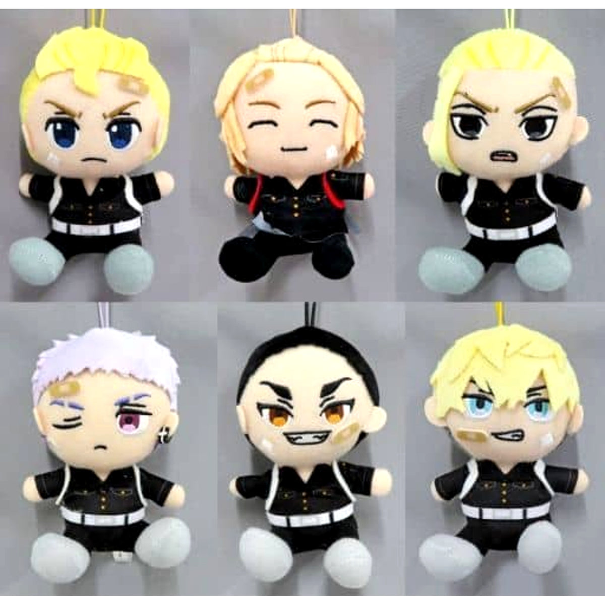Tokyo Revengers Ken Ryuguji & Others Sitting Mascot Plush Toy 3 Namco Limited All 6 Types Set Keychains [USED]