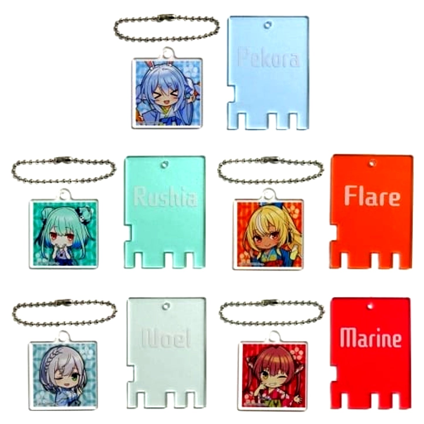 Virtual YouTuber hololive x Gokurakuyu RAKU SPA Furo Life Trading Sento Lock Style Keychain Yukata Ver. Mini Chara Ver. Complete Set of 5 Types [USED]