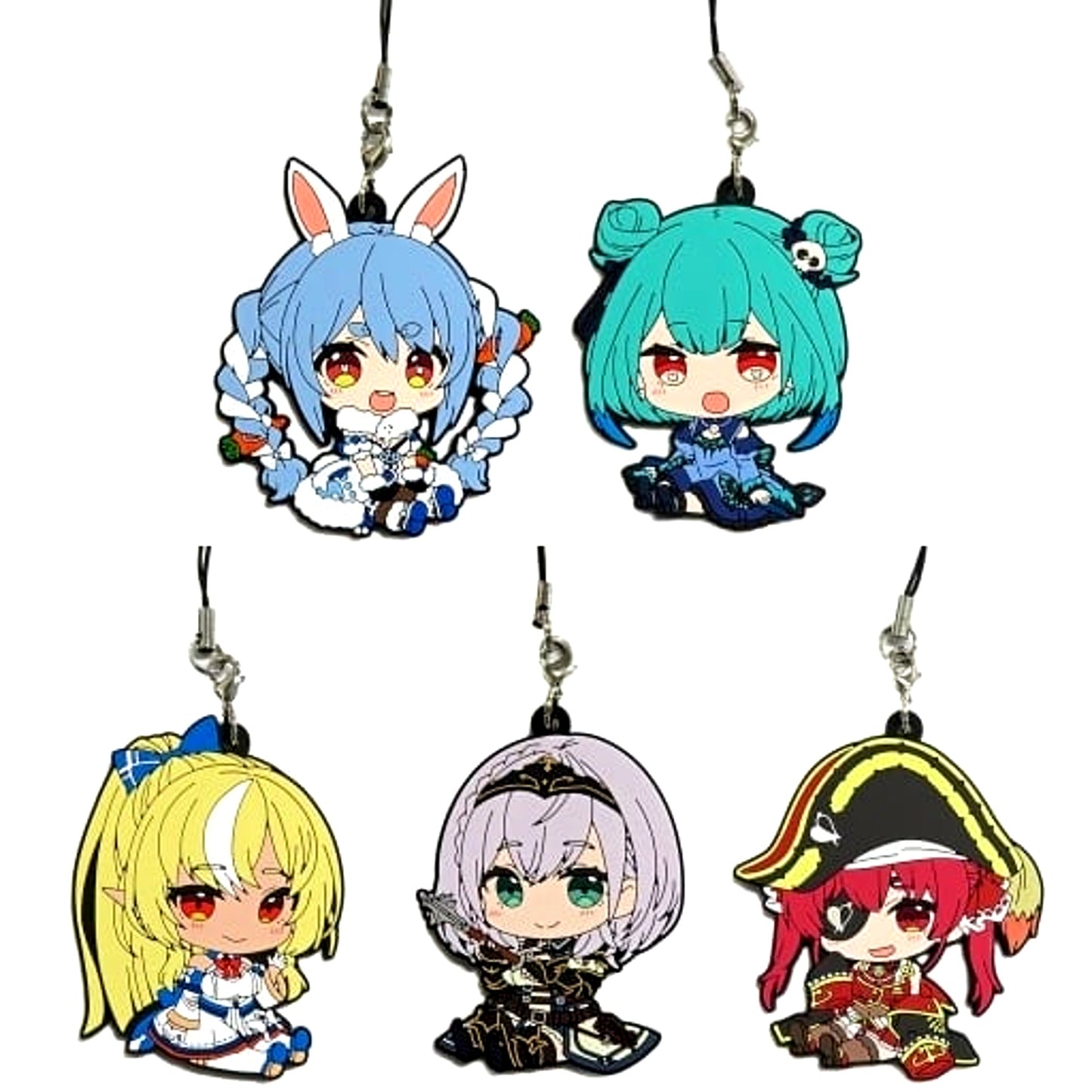 Virtual YouTuber hololive x Gokurakuyu RAKU SPA Furo Life Petanko Trading Rubber Strap Complete Set of 5 Types [USED]
