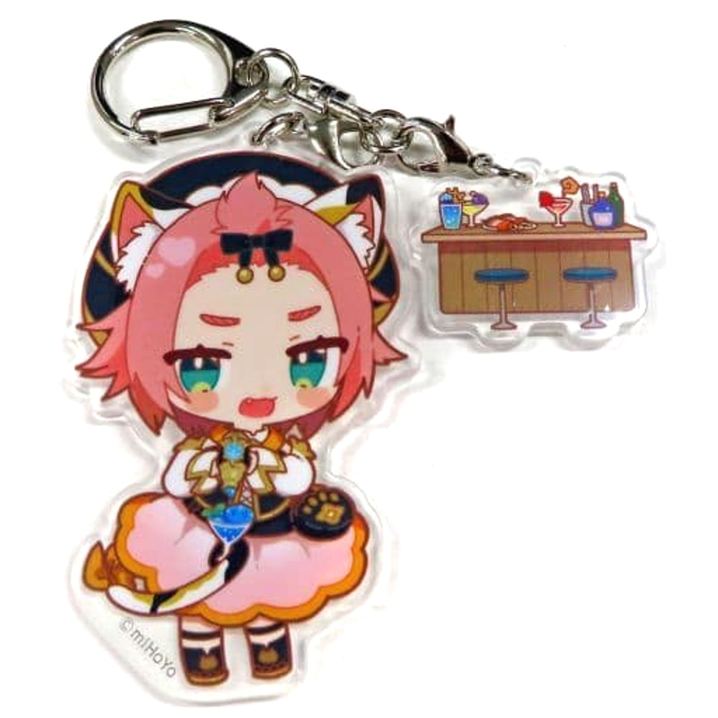 Genshin Diona Chibi Chara Trading Acrylic Keychains Sweets Paradise Soyokaze no Kyoen Limited Keychains [USED]