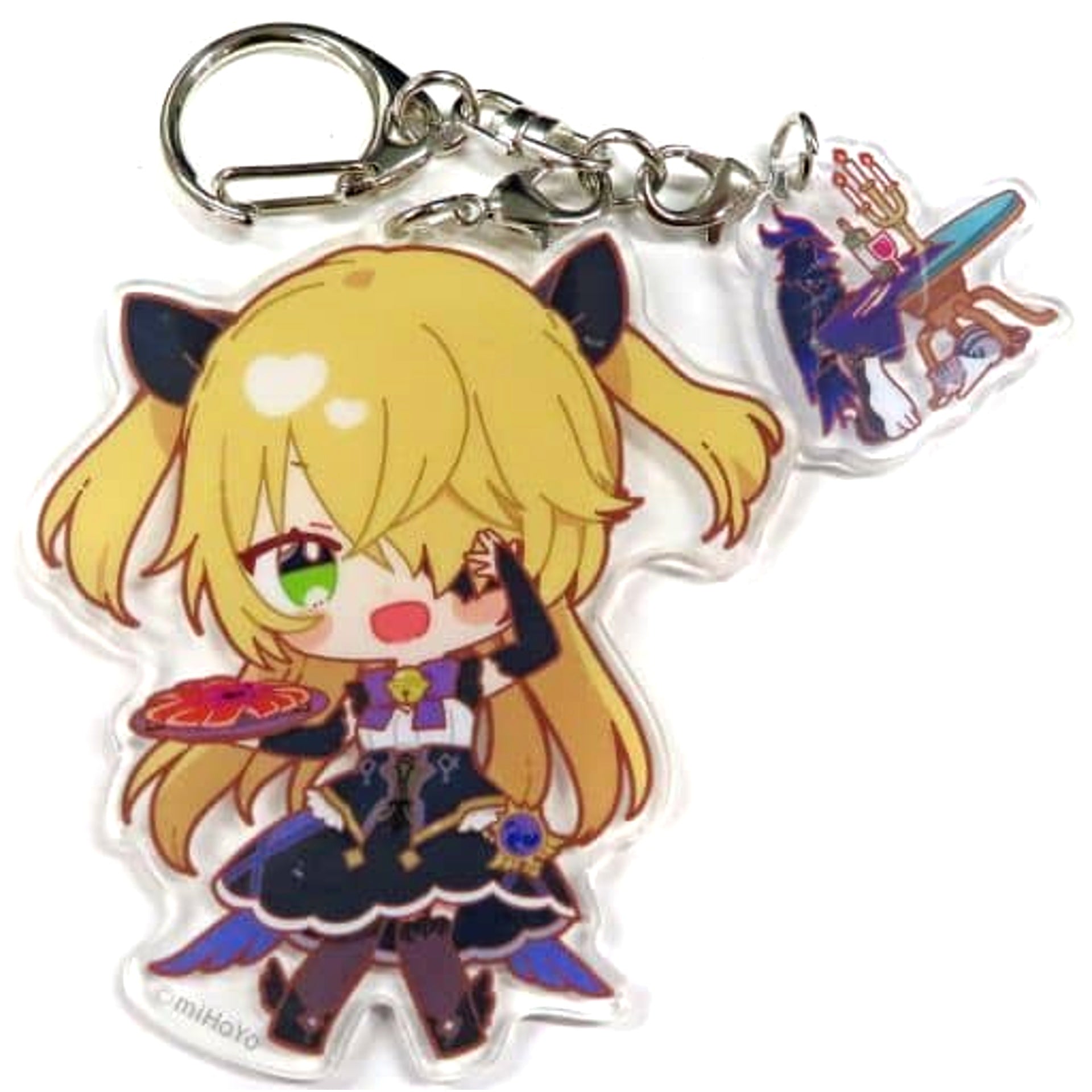 Genshin Fischl Chibi Chara Trading Acrylic Keychains Sweets Paradise Soyokaze no Kyoen Limited Keychains [USED]
