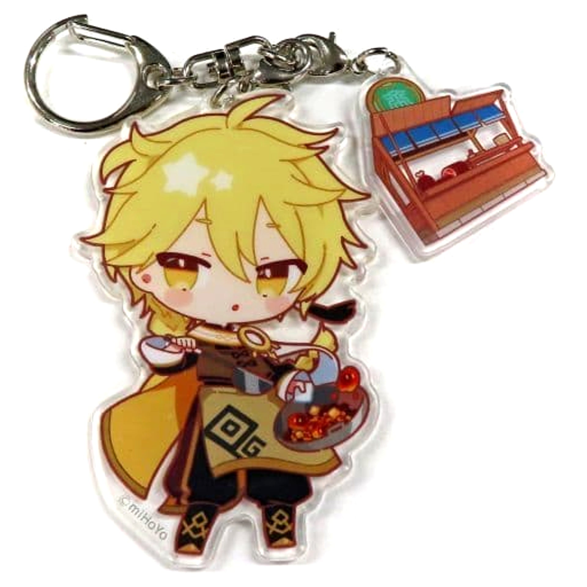Genshin Aether Chibi Chara Trading Acrylic Keychains Sweets Paradise Ganka Shusan Limited Keychains [USED]
