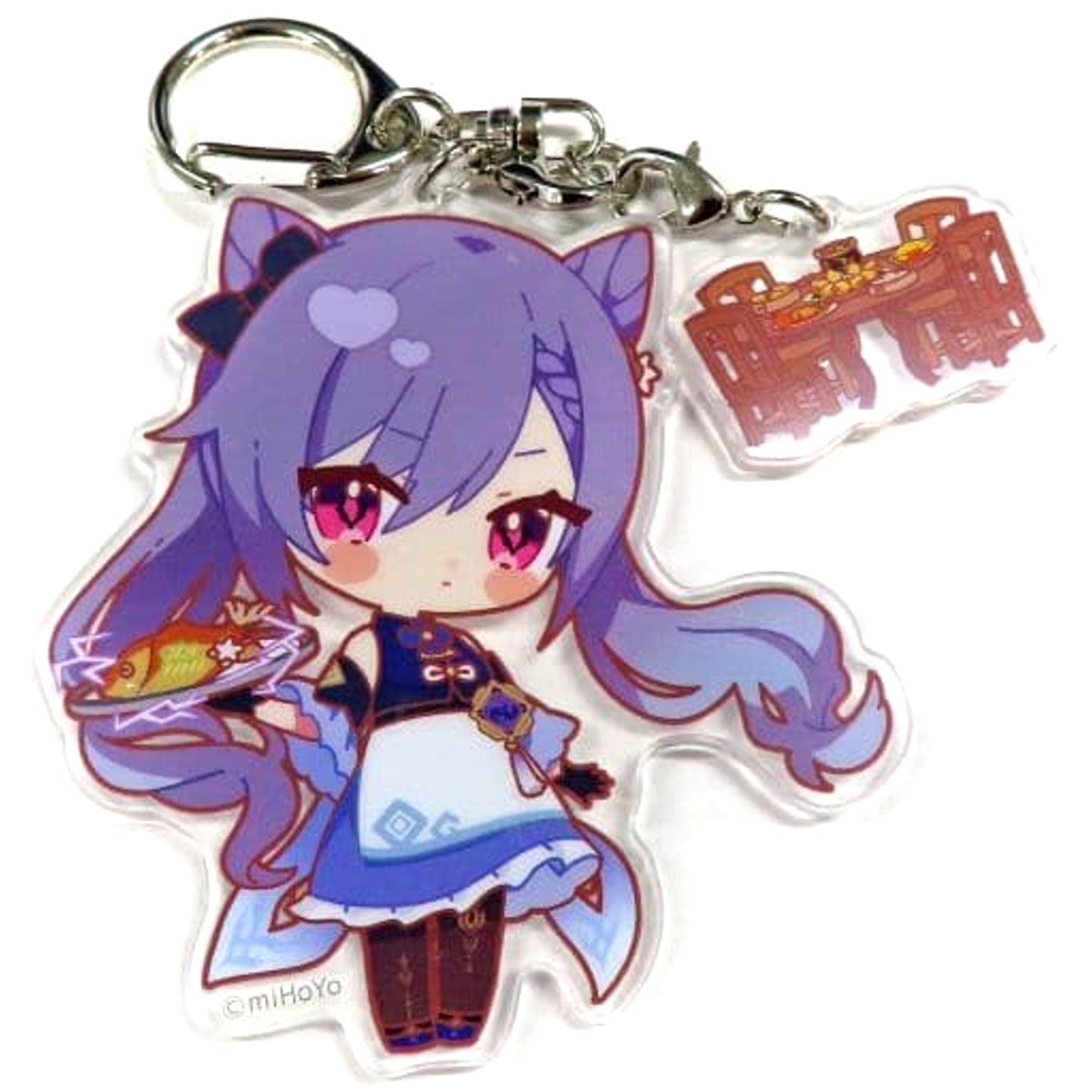 Genshin Keqing Chibi Chara Trading Acrylic Keychains Sweets Paradise Ganka Shusan Limited Keychains [USED]