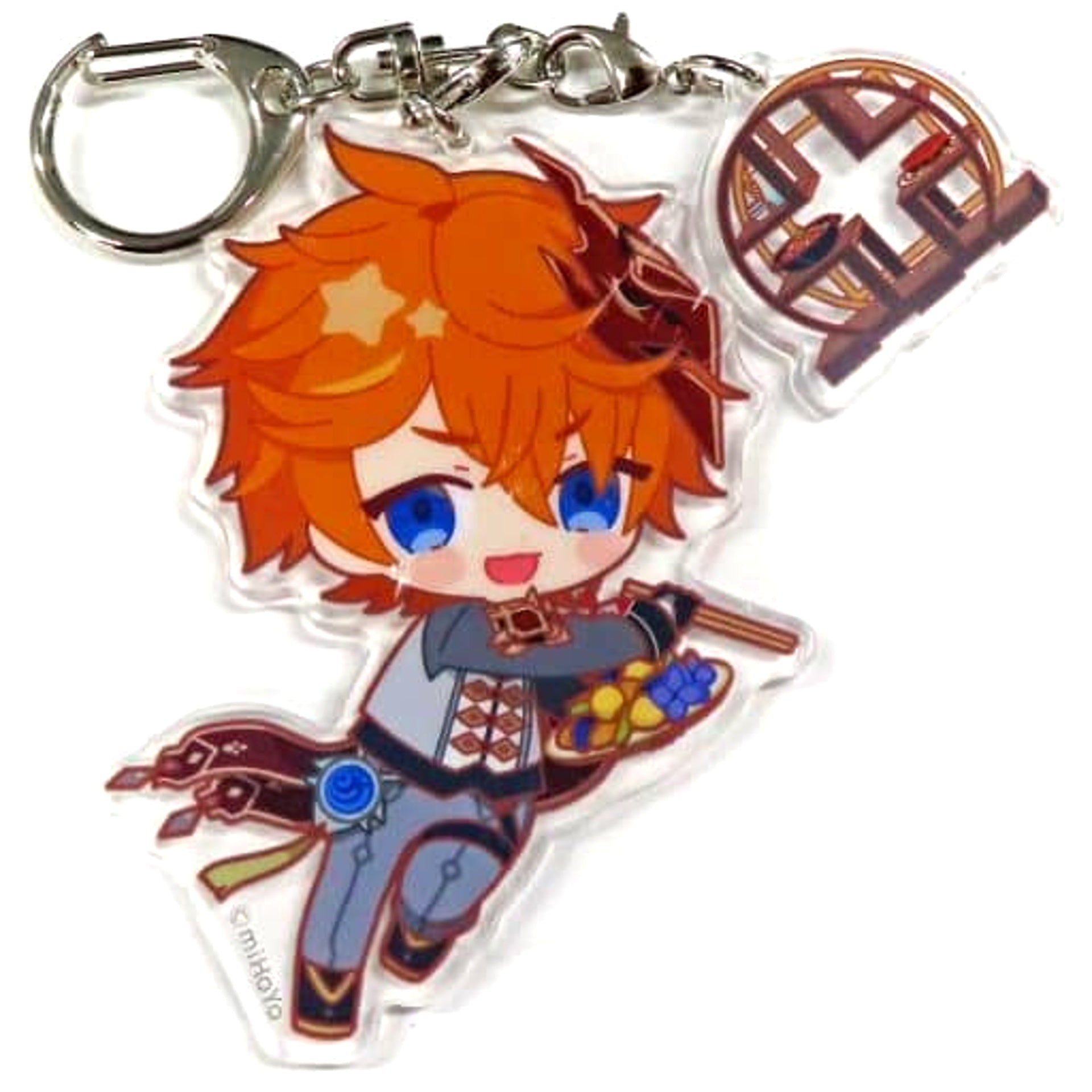 Genshin Tartaglia Chibi Chara Trading Acrylic Keychains Sweets Paradise Ganka Shusan Limited Keychains [USED]