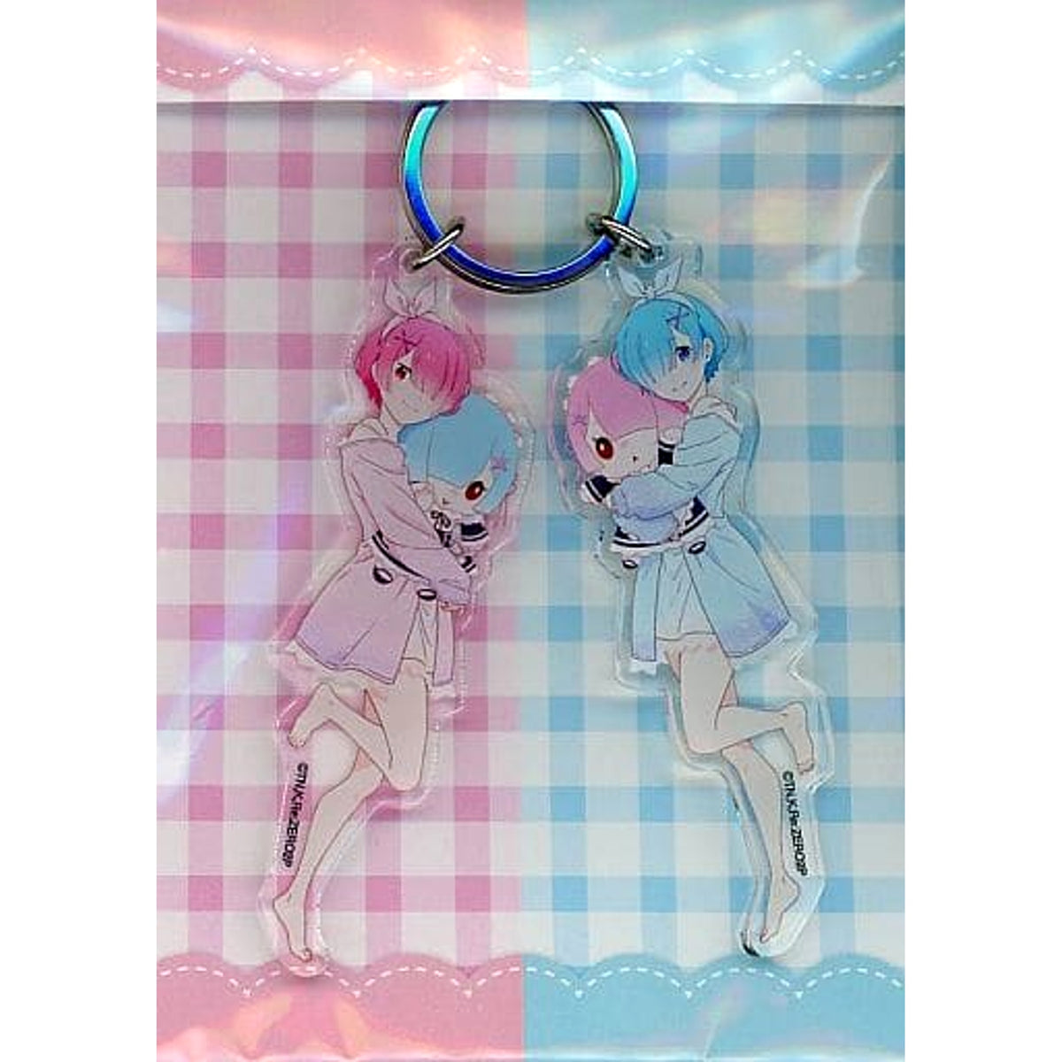 Re:ZERO -Starting Life in Another World- Ram Rem Ram & Rem Twin Keyring Re:Zero kara Hajimeru Ram to Rem no Tanjoubi Seikatsu 2022 Limited Keychains [USED]