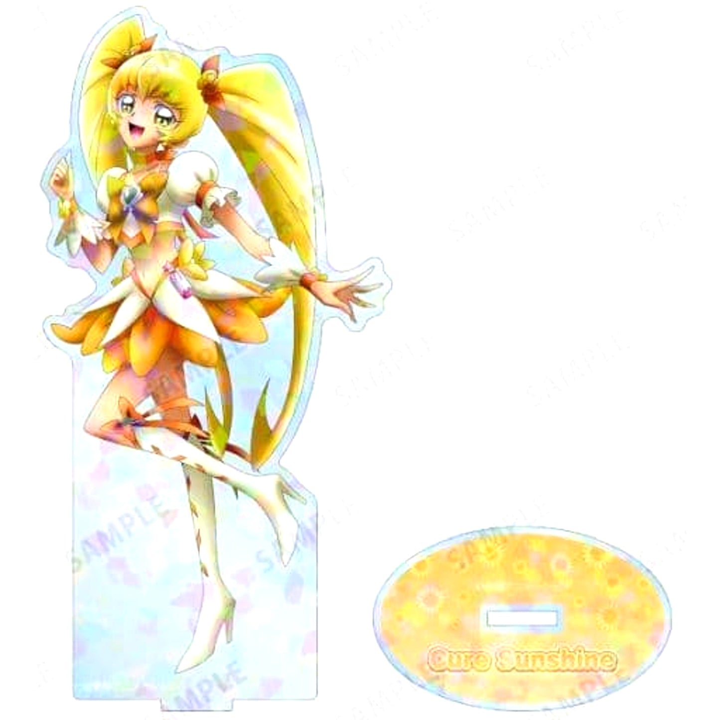 Cure Sunshine Heart Catch PreCure Hologram BIG Acrylic Stand Newly Drawn Illustration [USED]