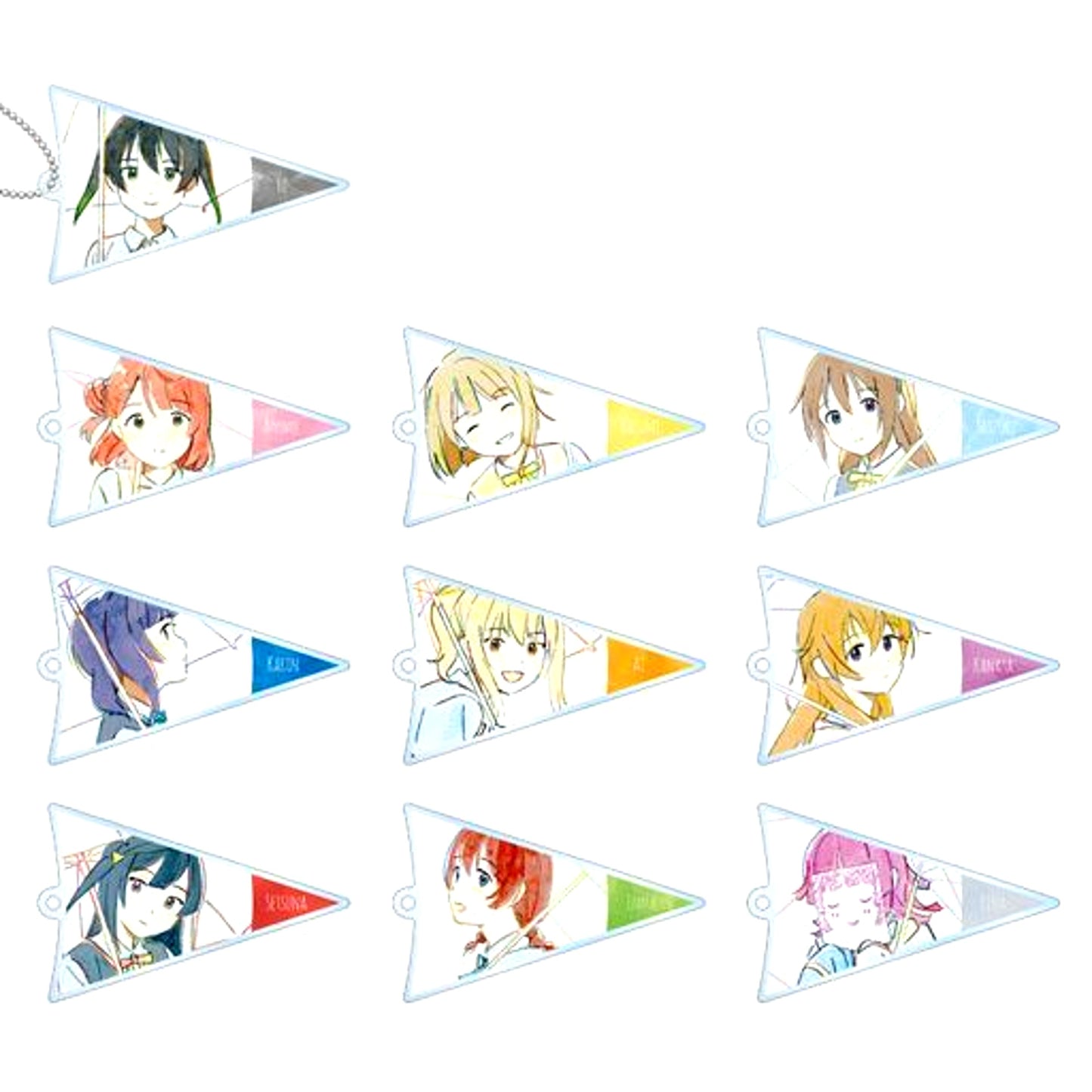 Set of 10 Love Live! Nijigasaki High School Idol Club Trading Parasol Acrylic Keychain [USED]