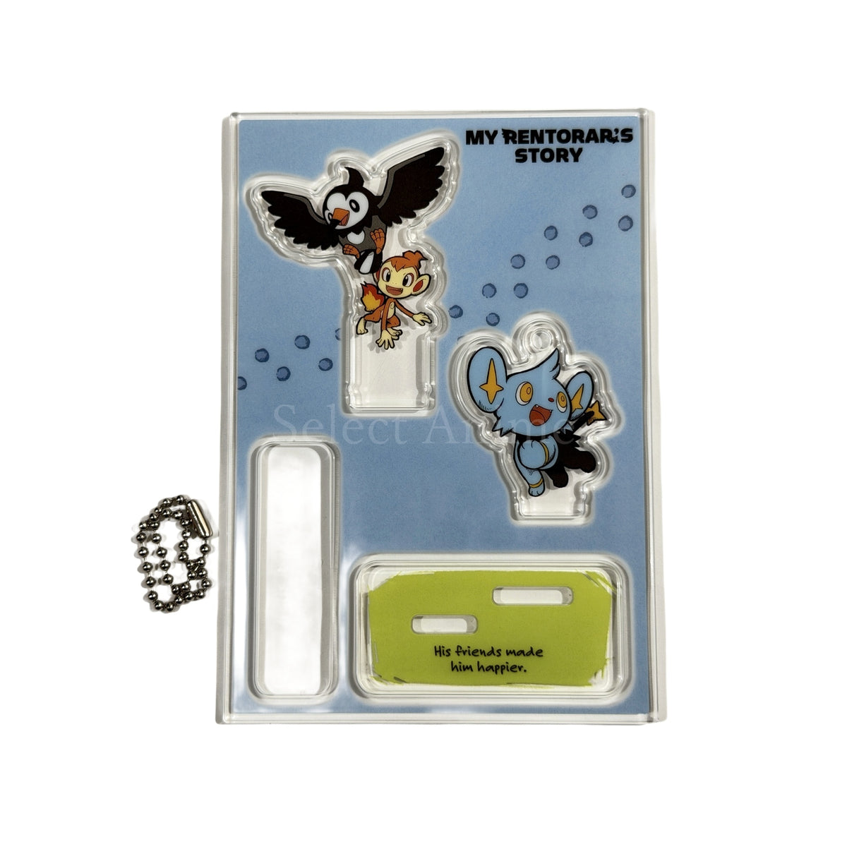 Shinx & Chimchar & Starly Pokemon Acrylic Charm Collection with Stand MY RENTORAR'S STORY Pokemon Center Limited [USED]