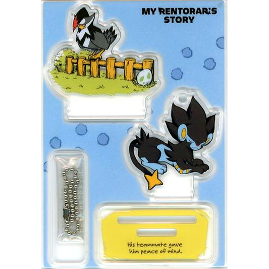 Luxray & Staraptor Pokemon Acrylic Charm Collection with Stand MY RENTORAR'S STORY Pokemon Center Limited [USED]
