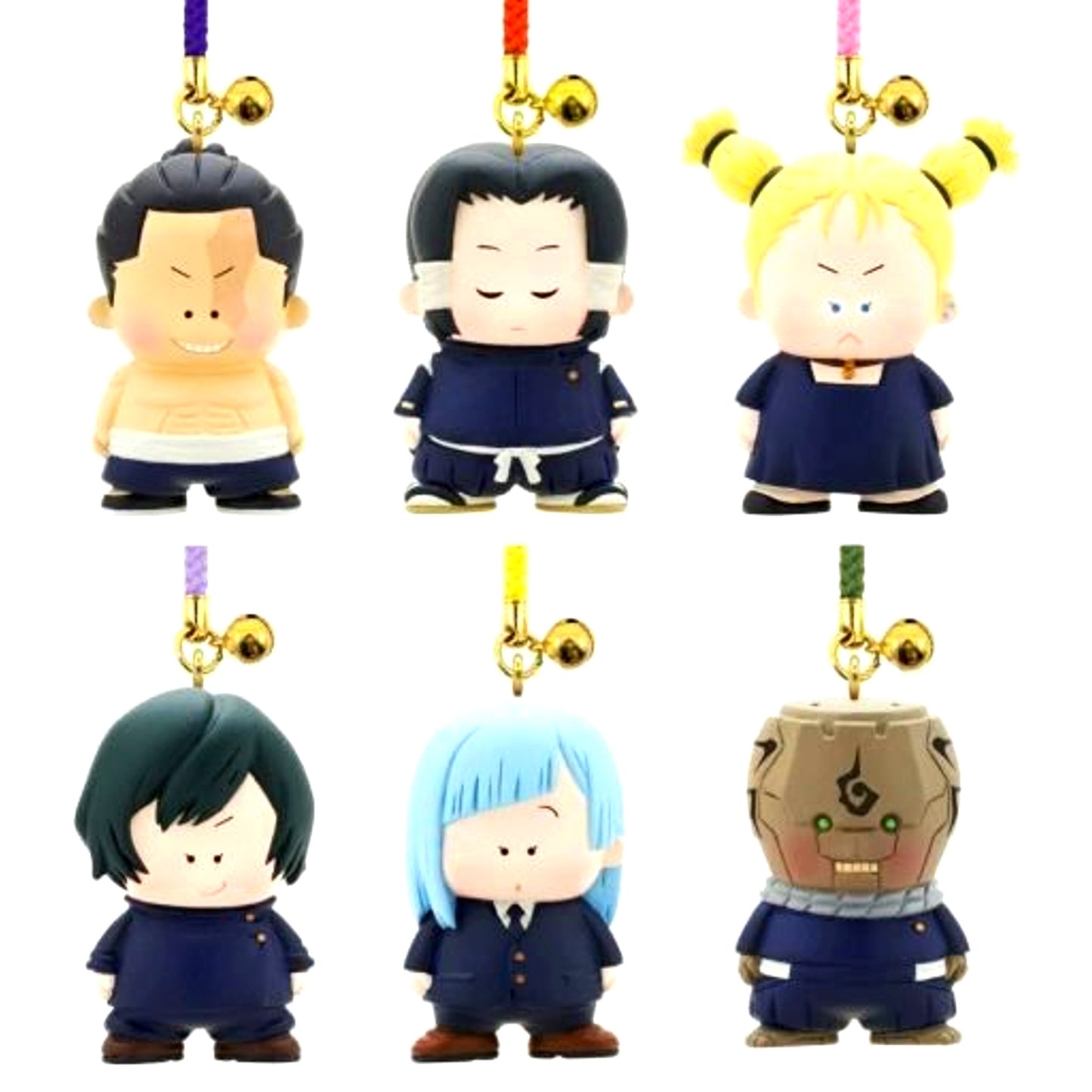 Set of 6 Jujutsu Kaisen Fancy Characters Netsuke Mascot 3 [USED]