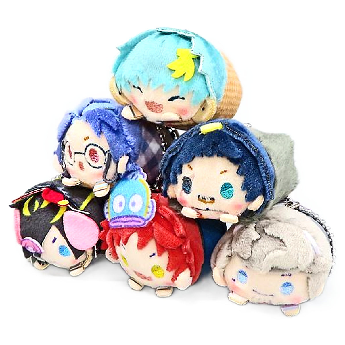 Hypnosis Mic: Division Rap Battle Sanrio Nakayoku Edit Sasara Nurude & Others Mamekororin Osaka & Nagoya All 6 Types Set Keychains [USED]