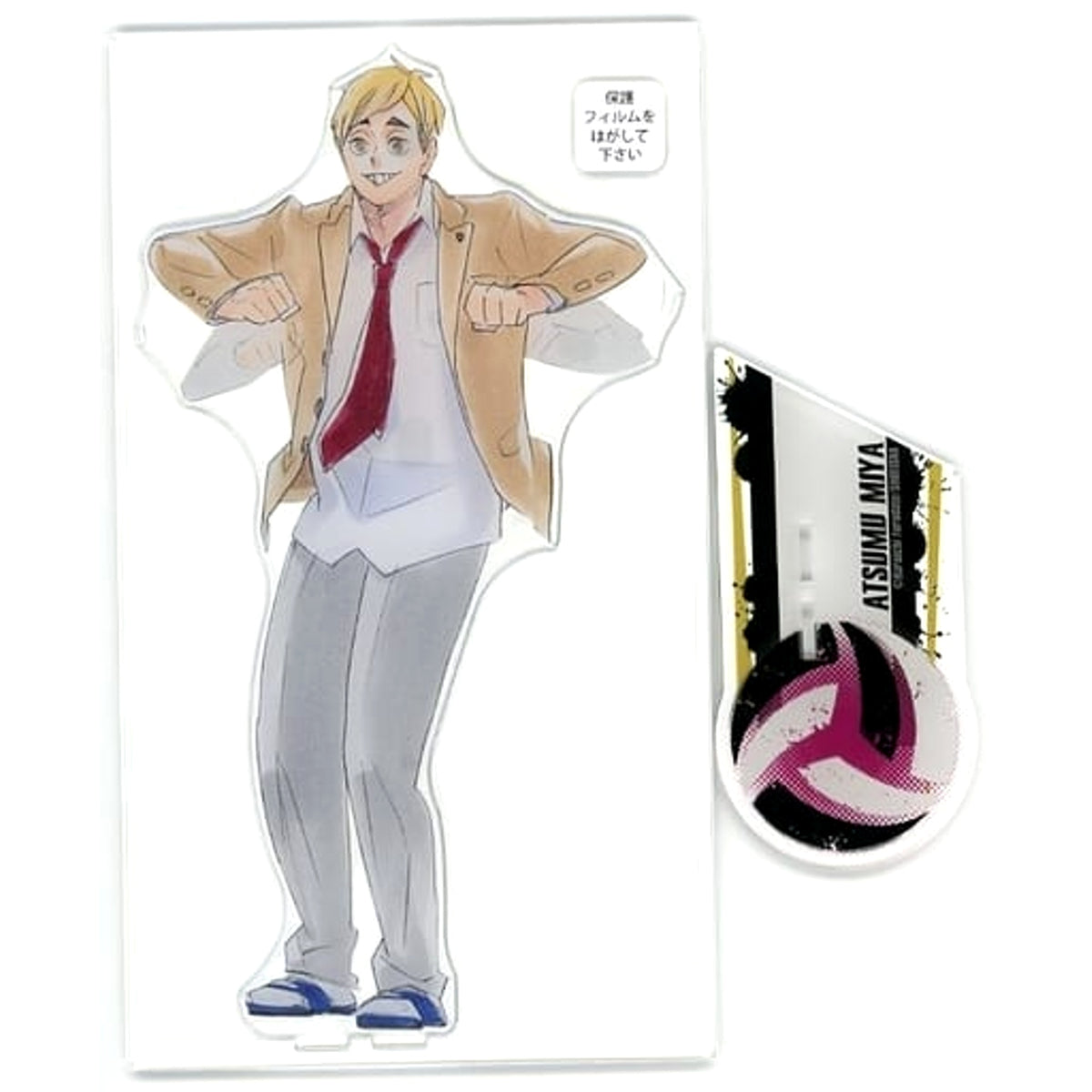 Haikyu!! Atsumu Miya 1 Arm Swinging Acrylic MEGA Figure Newly Drawn Illustration Ver. Jump Characters Store Limited Acrylic Item [USED]
