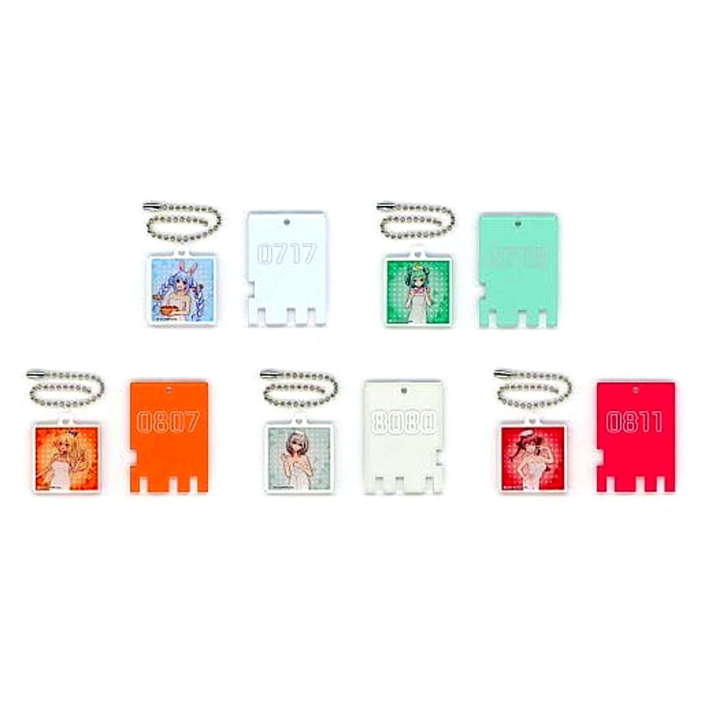 Virtual YouTuber hololive x Gokurakuyu RAKU SPA Furo Life Trading Sento Lock Style Keychain Bath Day Ver. Complete Set of 5 Types [USED]