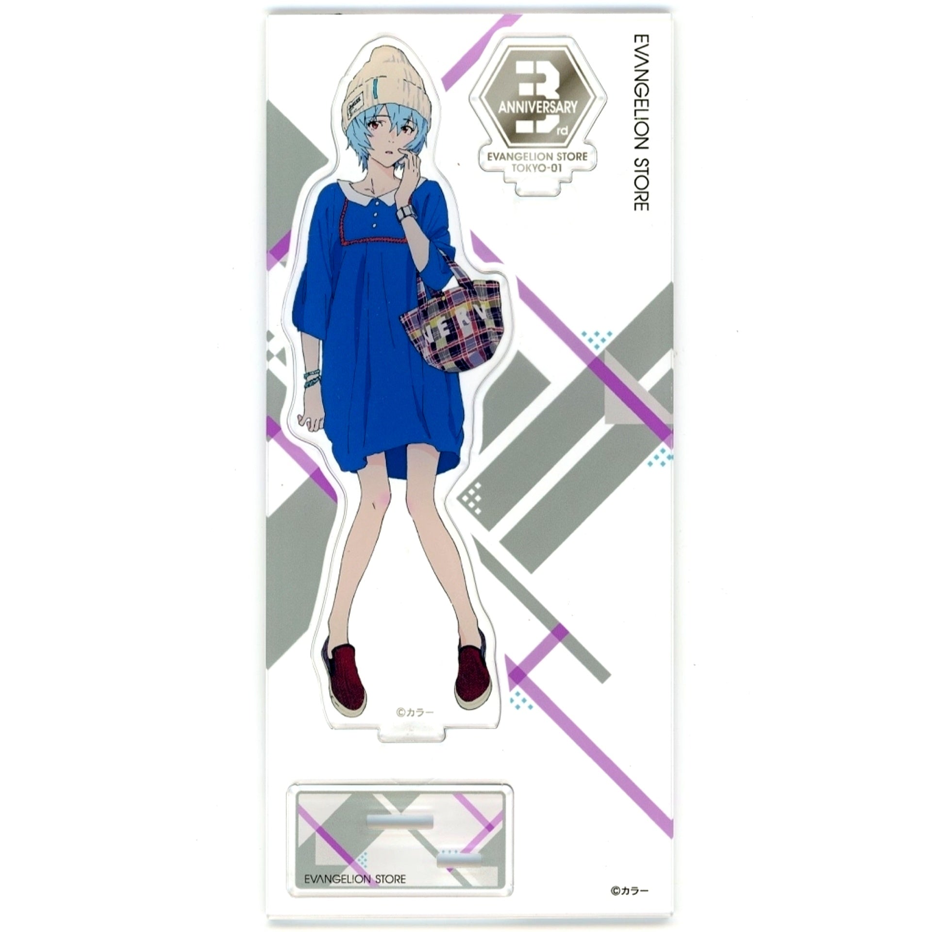 Rei Ayanami 3rd Anniversary Illustration Acrylic Stand Evangelion: New Theatrical Edition EVANGELION STORE TOKYO-01 10th Anniversary Event Goods [USED]