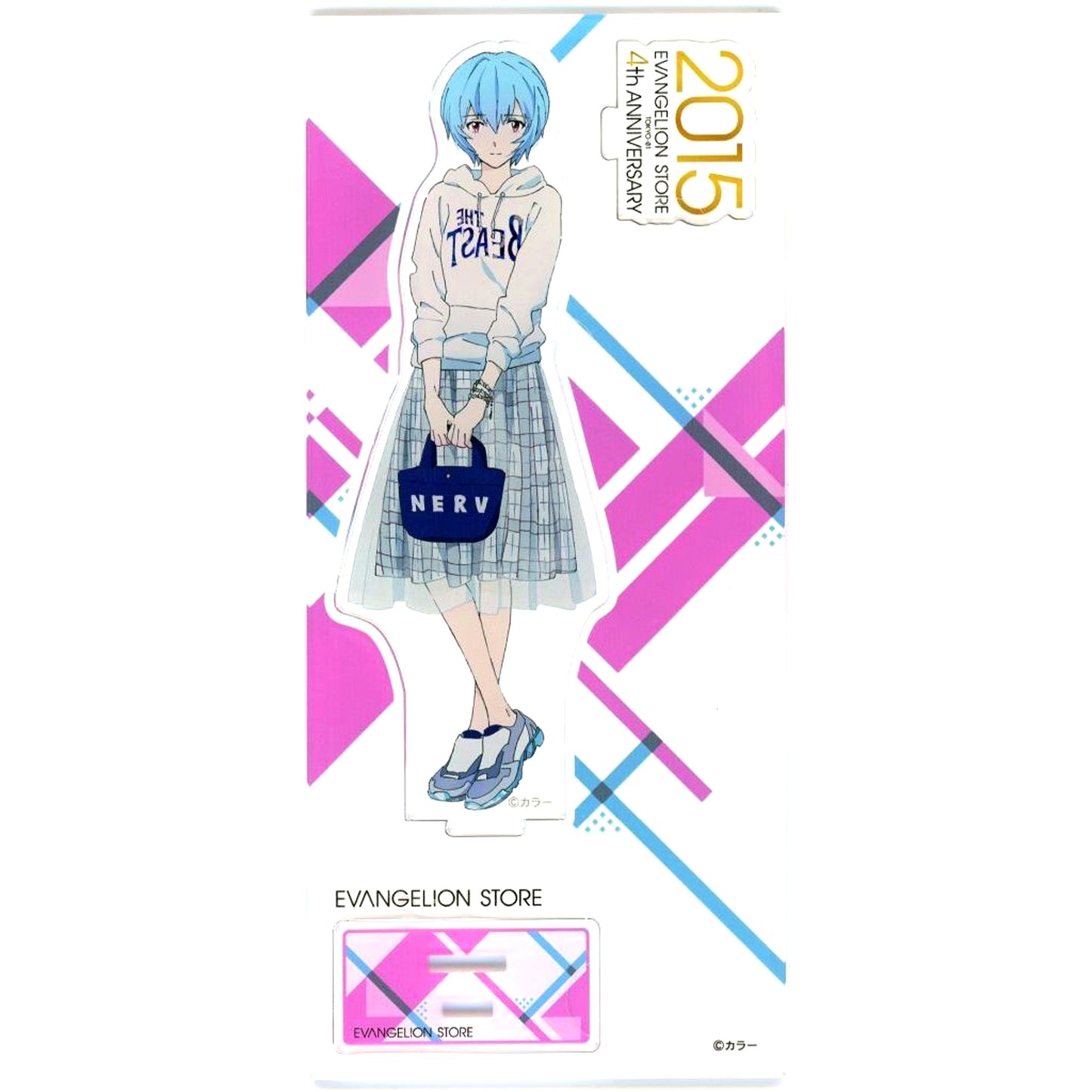 Rei Ayanami 4th Anniversary Illustration Acrylic Stand Evangelion: New Theatrical Edition EVANGELION STORE TOKYO-01 10th Anniversary Event Goods [USED]